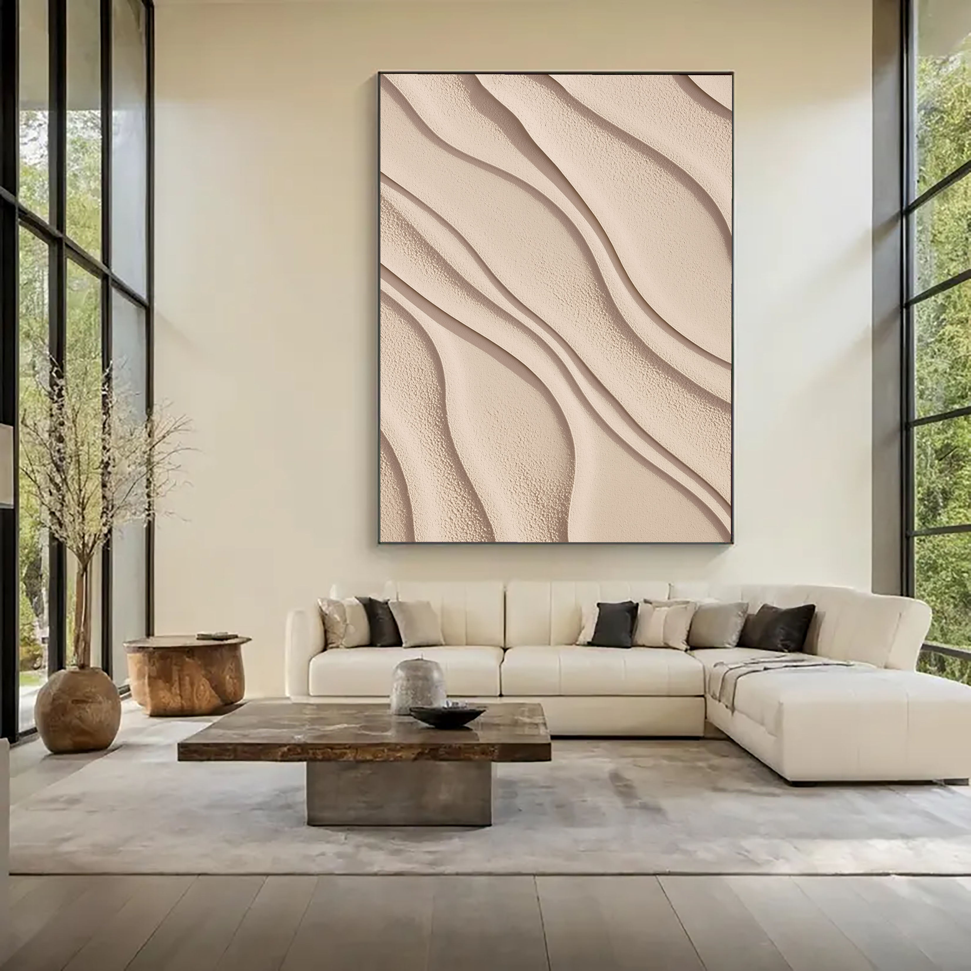 Sculpted Sand Ripples | Soft Beige Flow
