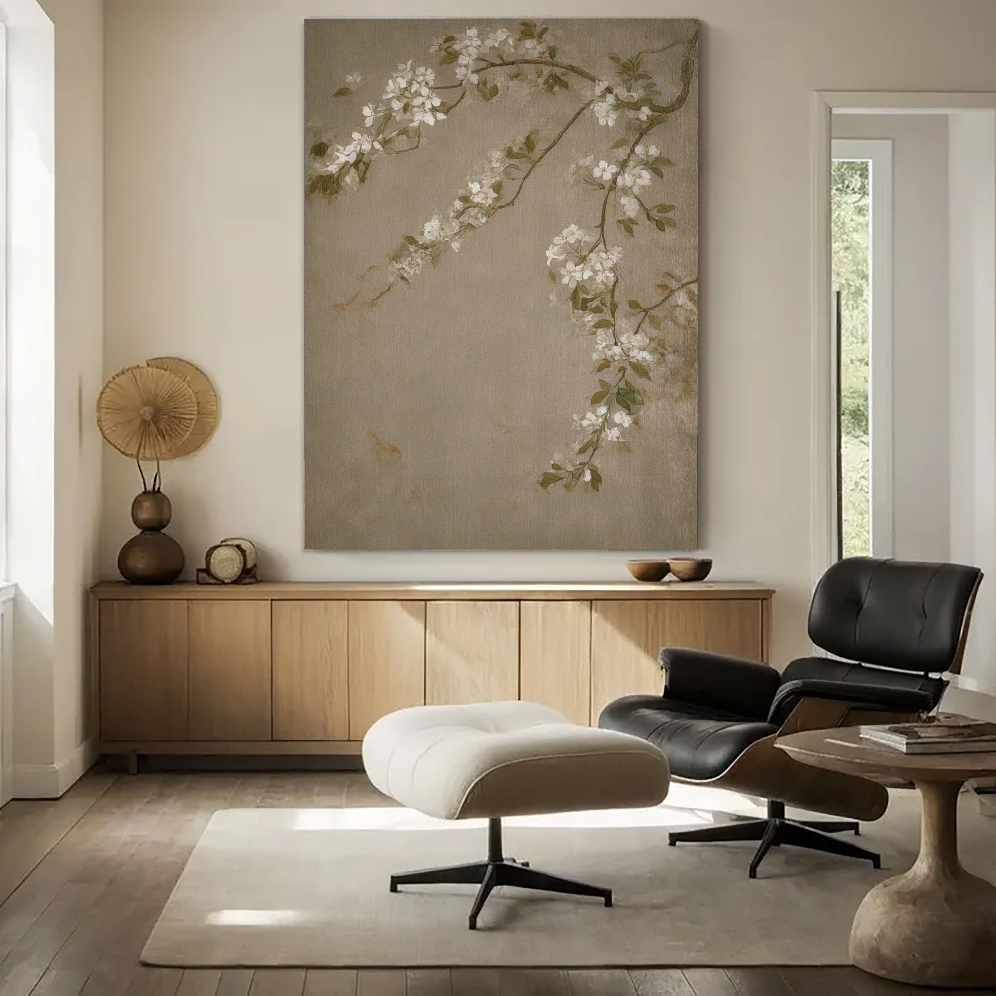 Textured Blossom Branches | Ivory Taupe