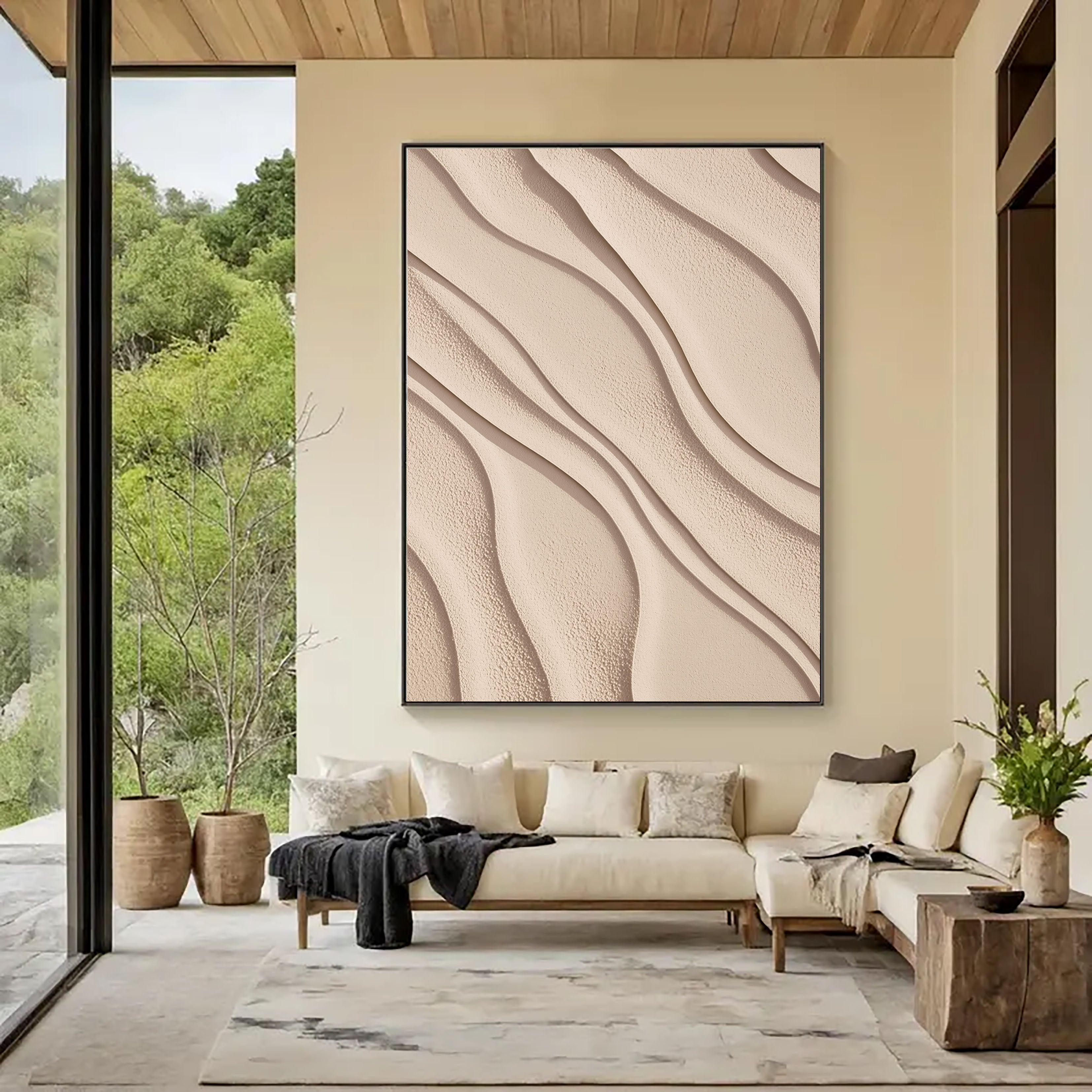 Sculpted Sand Ripples | Soft Beige Flow