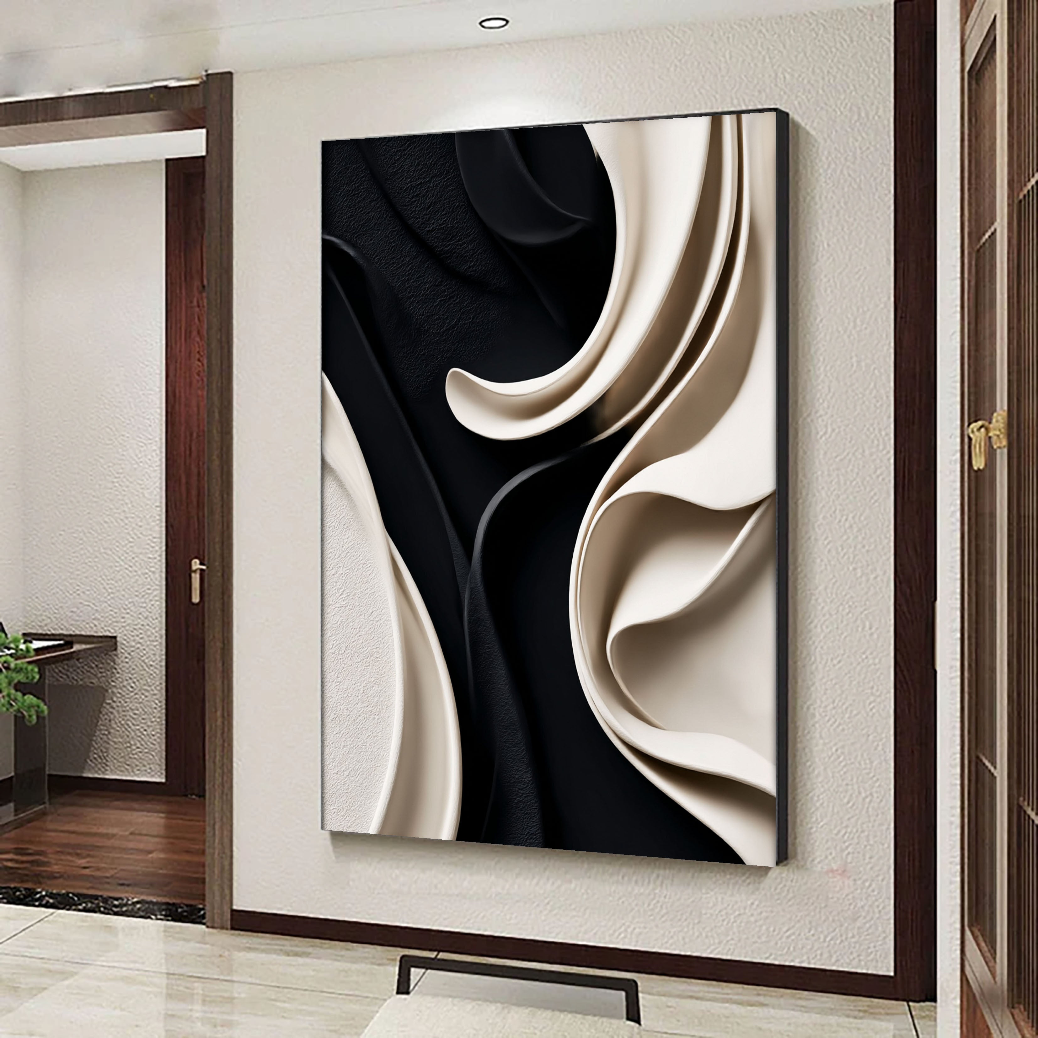 Textured Silky Swirls | Black Ivory
