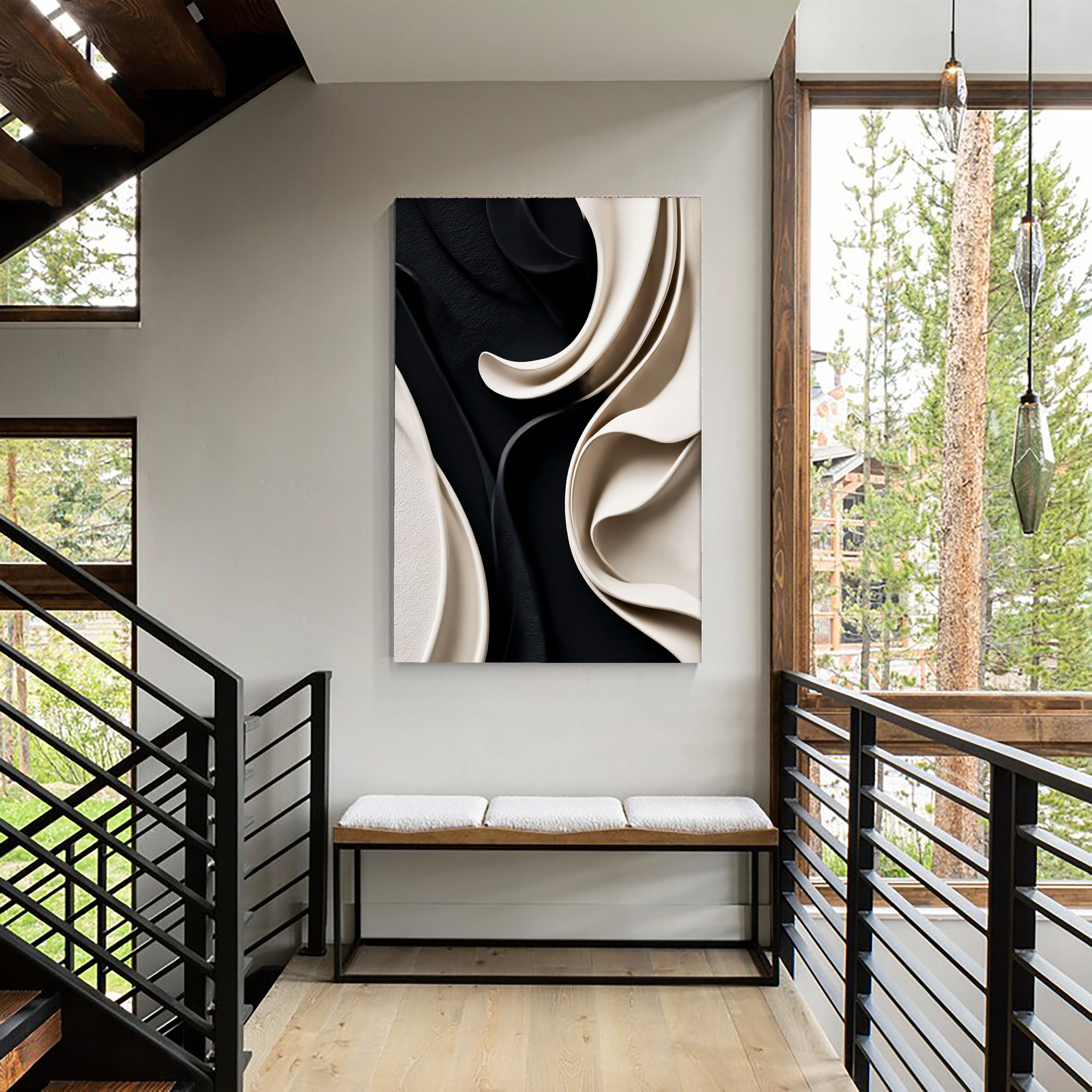 Textured Silky Swirls | Black Ivory