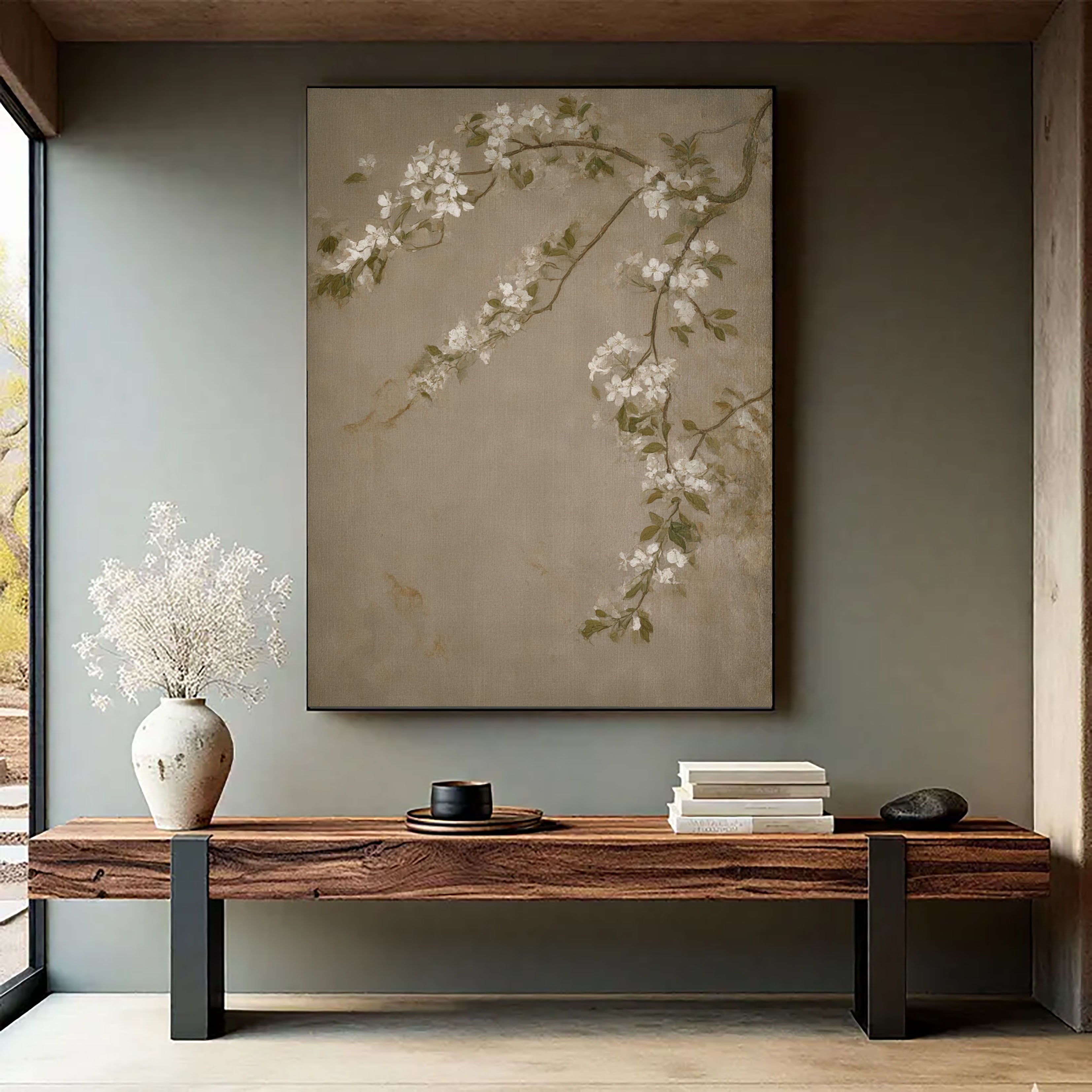 Textured Blossom Branches | Ivory Taupe