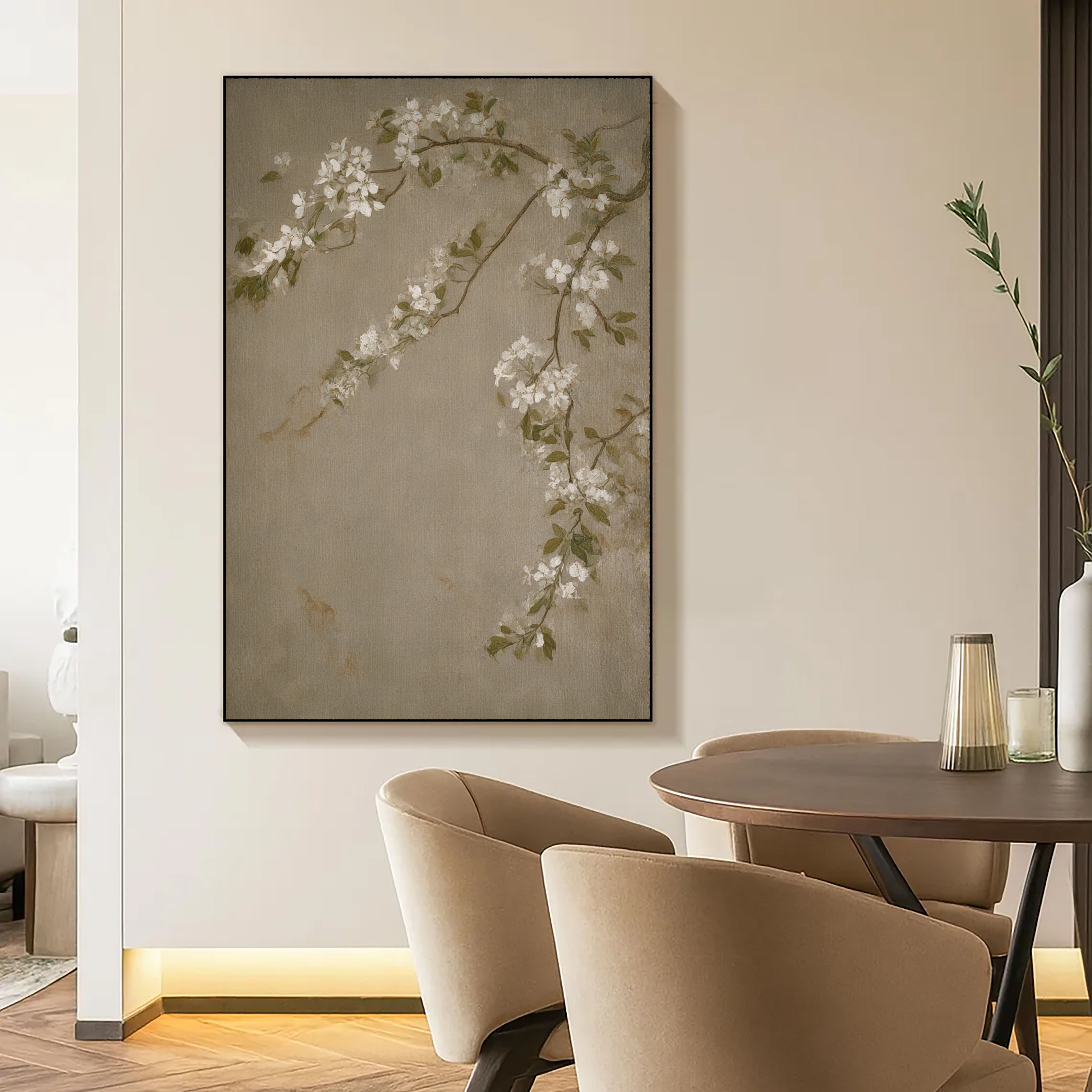 Textured Blossom Branches | Ivory Taupe