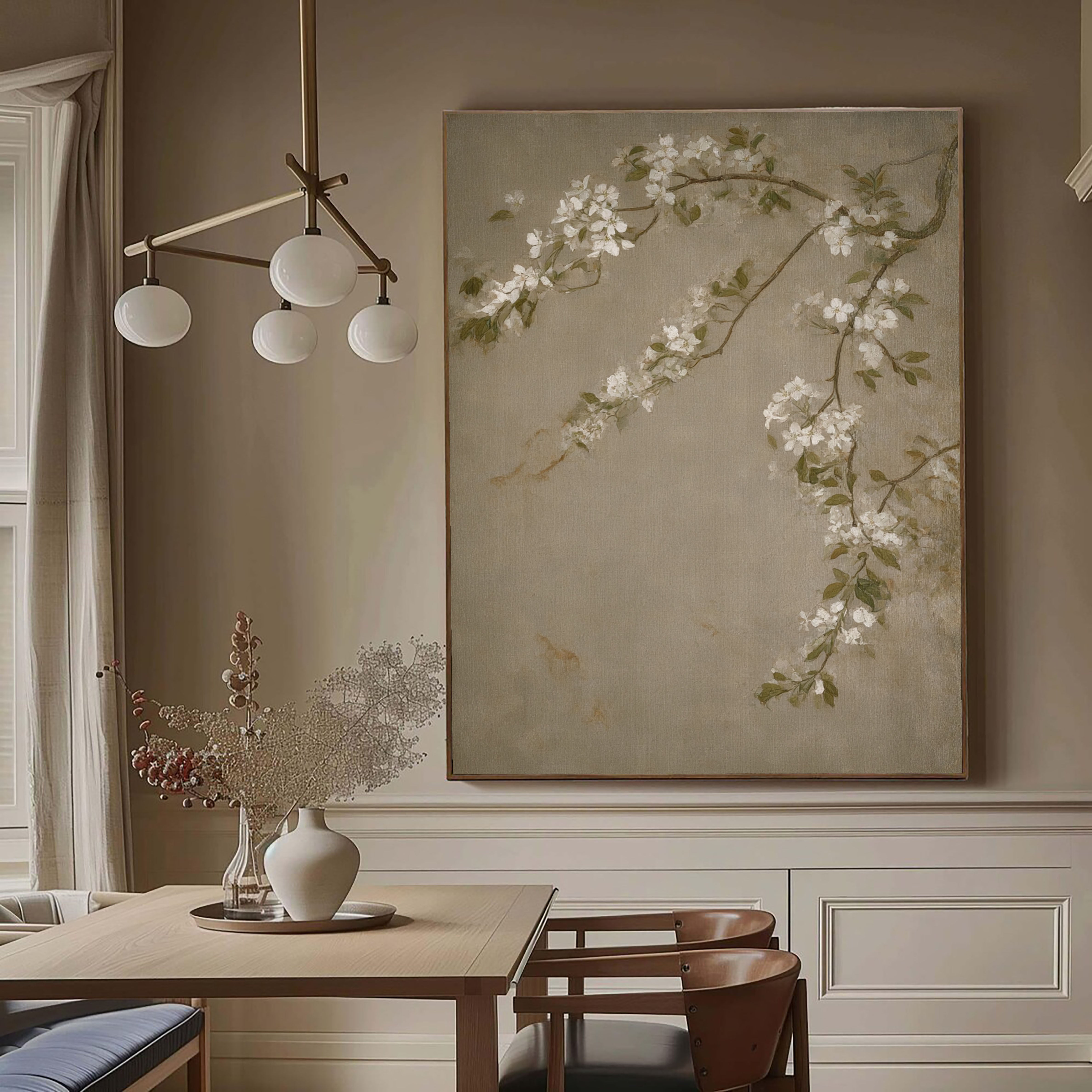 Textured Blossom Branches | Ivory Taupe