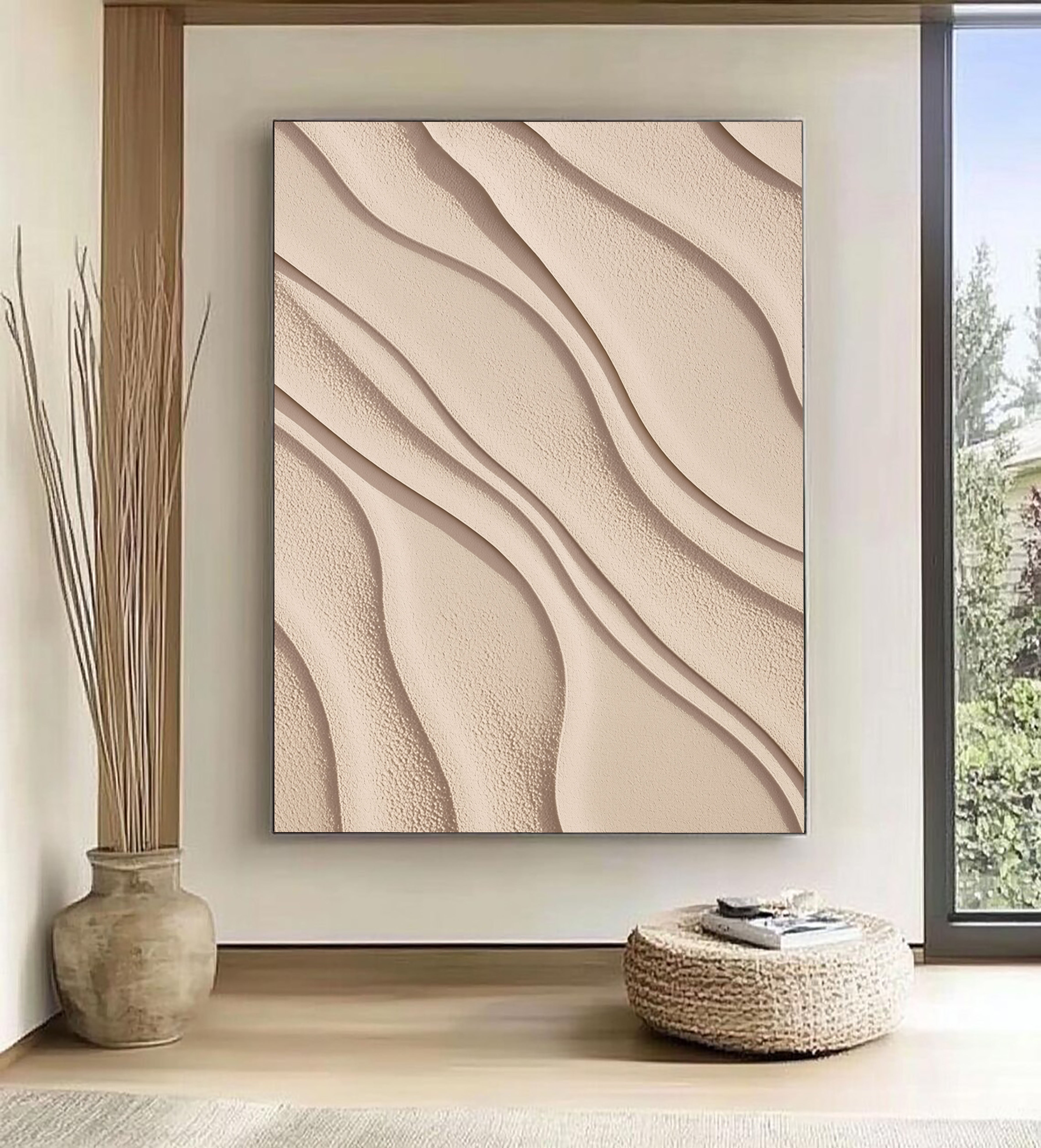 Sculpted Sand Ripples | Soft Beige Flow