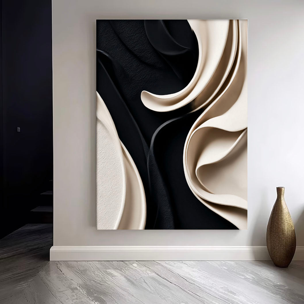 Textured Silky Swirls | Black Ivory