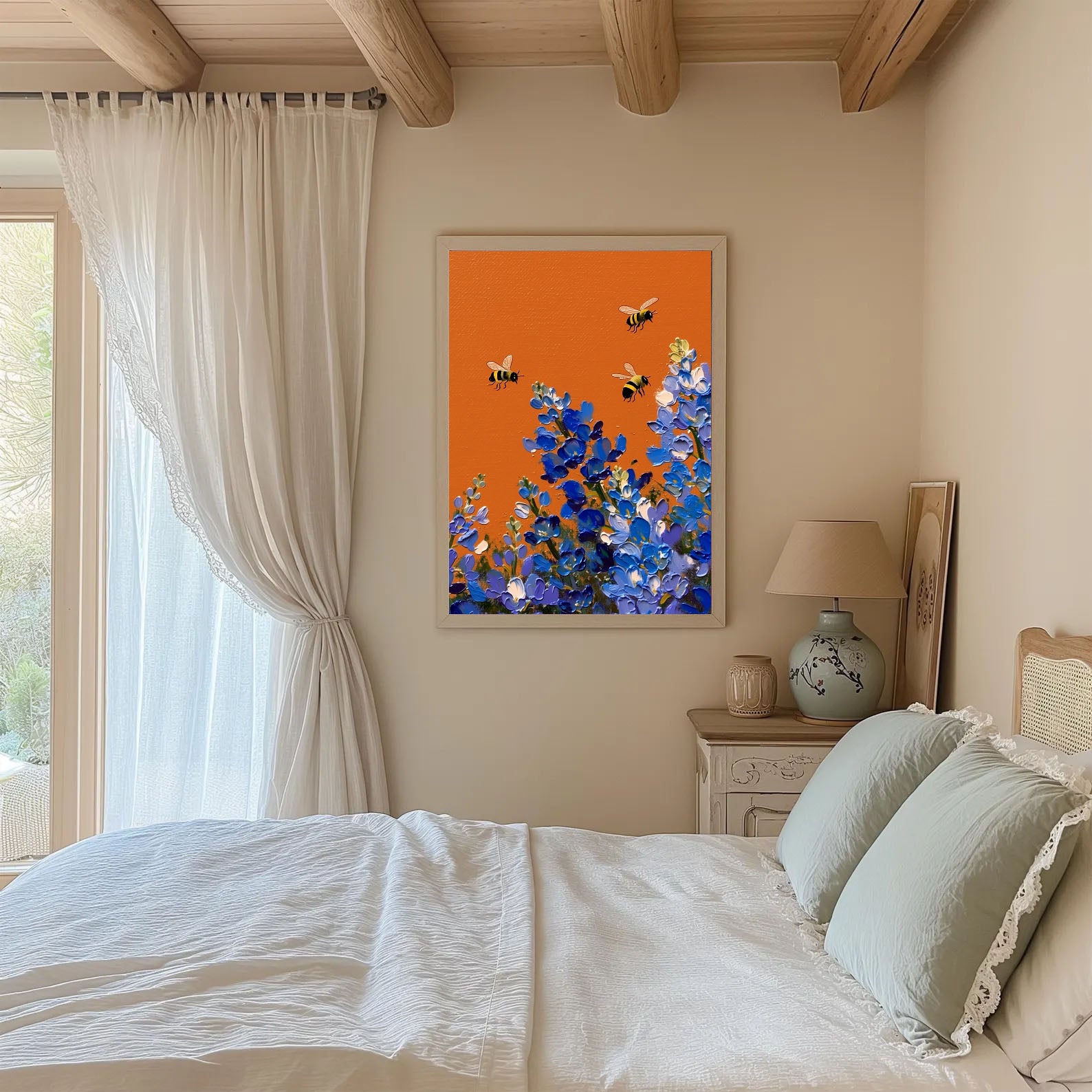 Vibrant Bee Harmony | Blue Bloom Dance