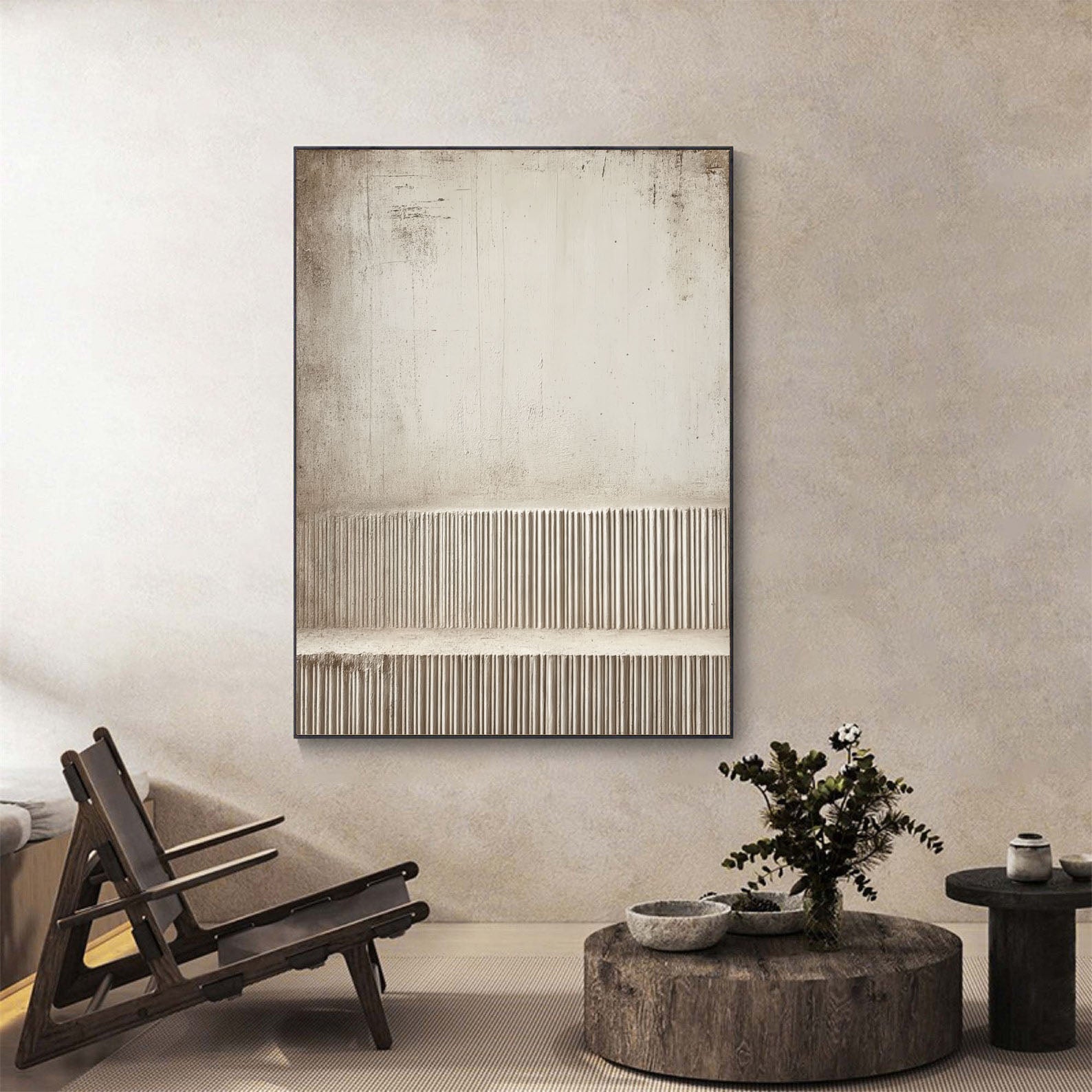 Textured Minimalist Elegance | Neutral Lines