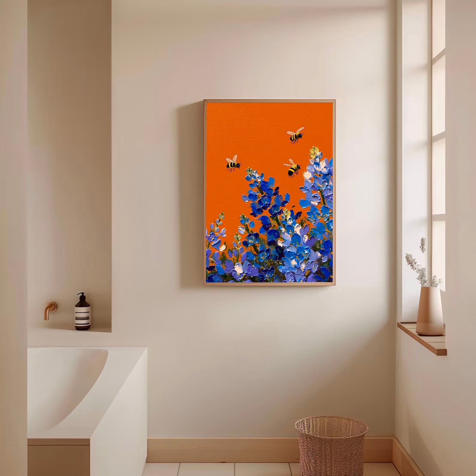 Vibrant Bee Harmony | Blue Bloom Dance