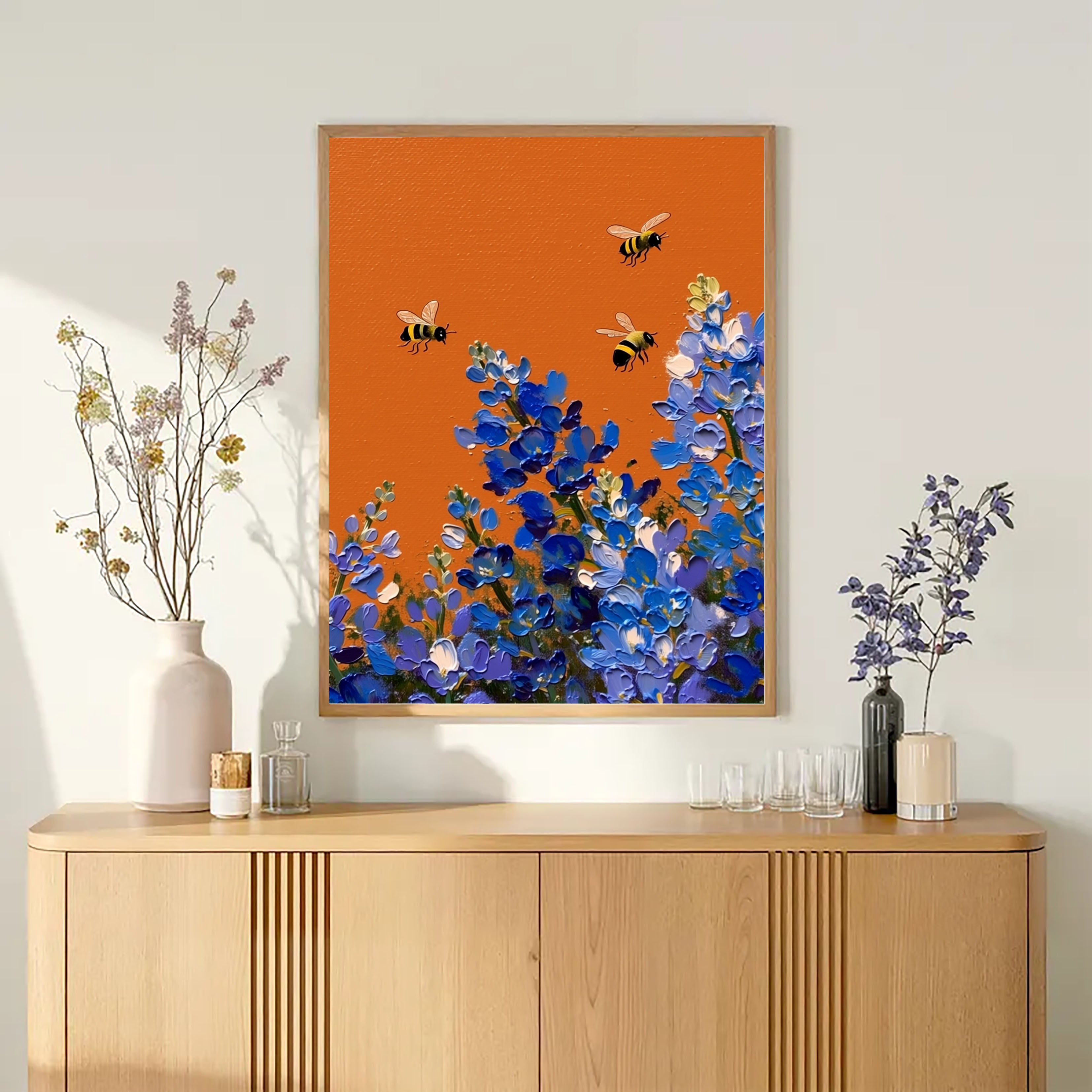 Vibrant Bee Harmony | Blue Bloom Dance