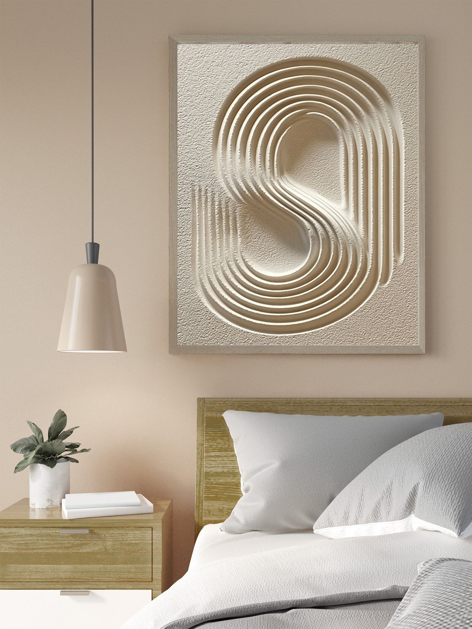 Textured Swirl Contours | Pale Beige
