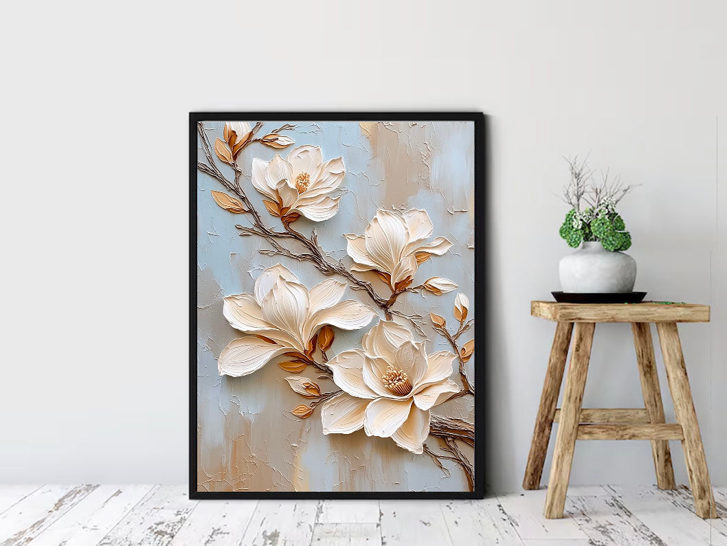 Sculpted Magnolia Grace | Cream Petal Bloom