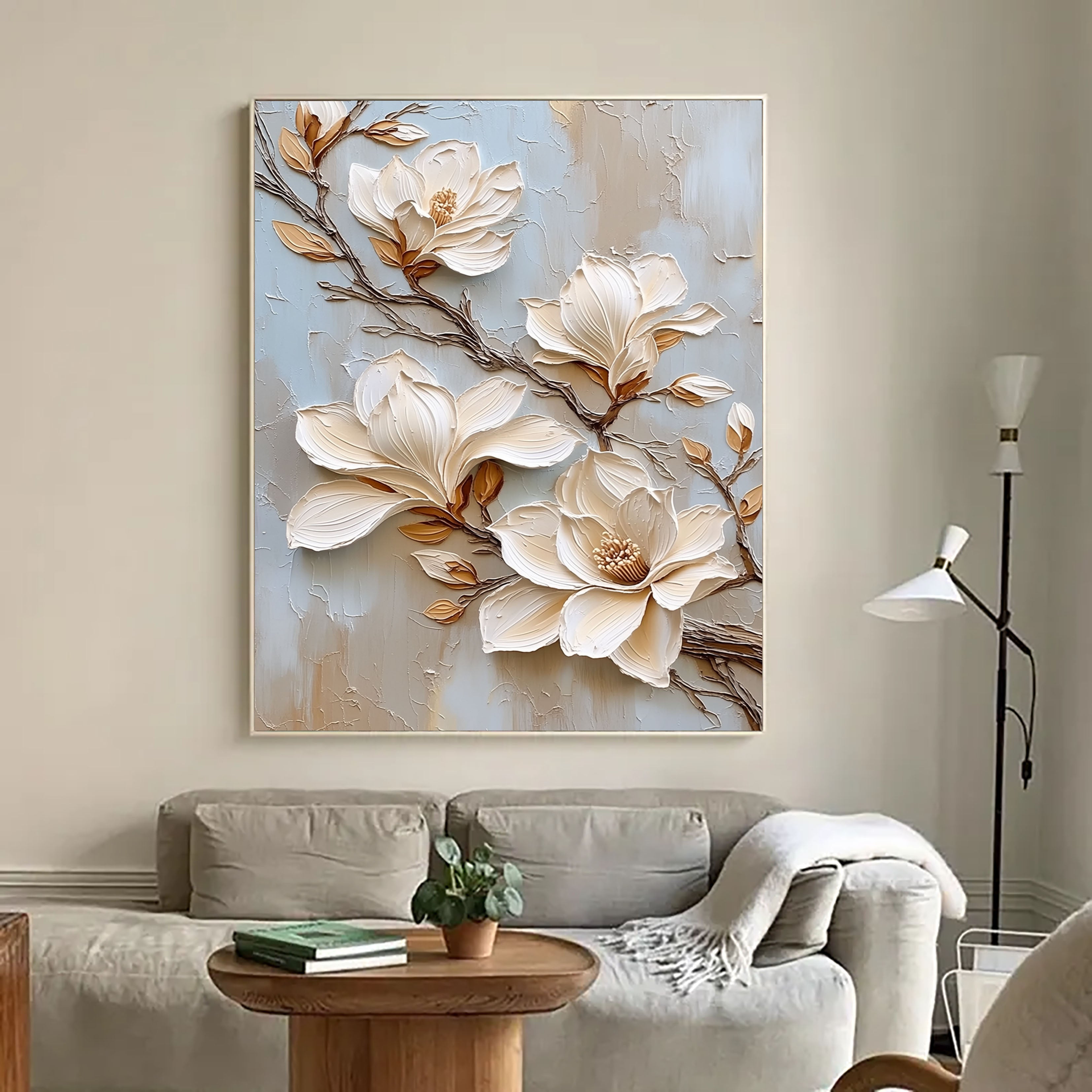 Sculpted Magnolia Grace | Cream Petal Bloom