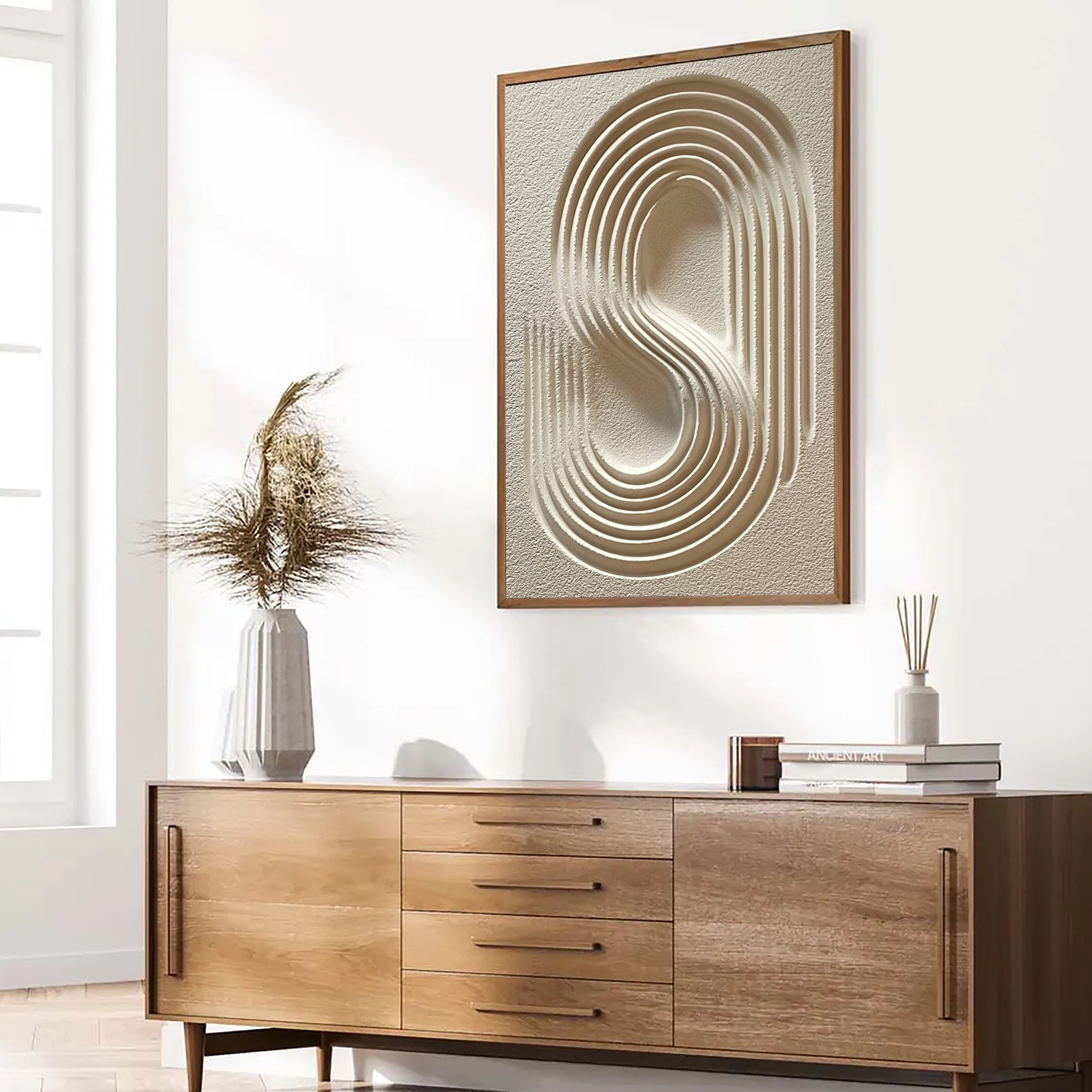 Textured Swirl Contours | Pale Beige