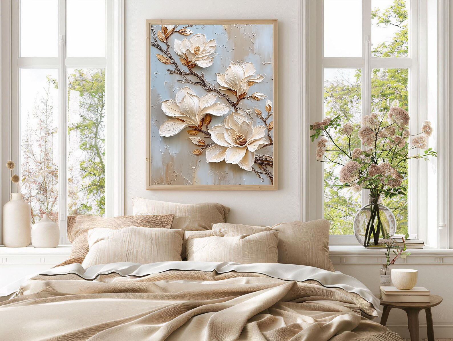 Sculpted Magnolia Grace | Cream Petal Bloom