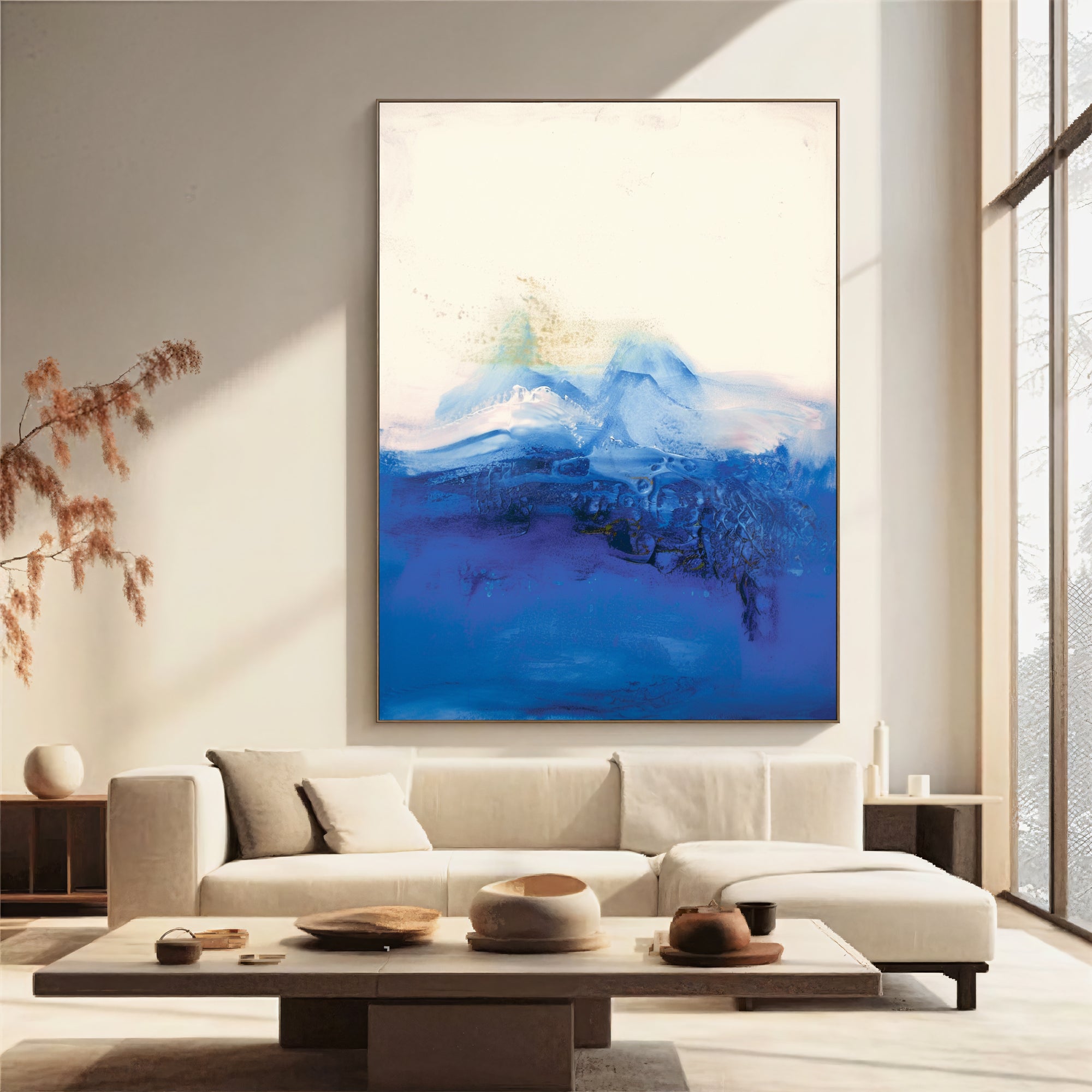 Textured Azure Opulence | Blue White