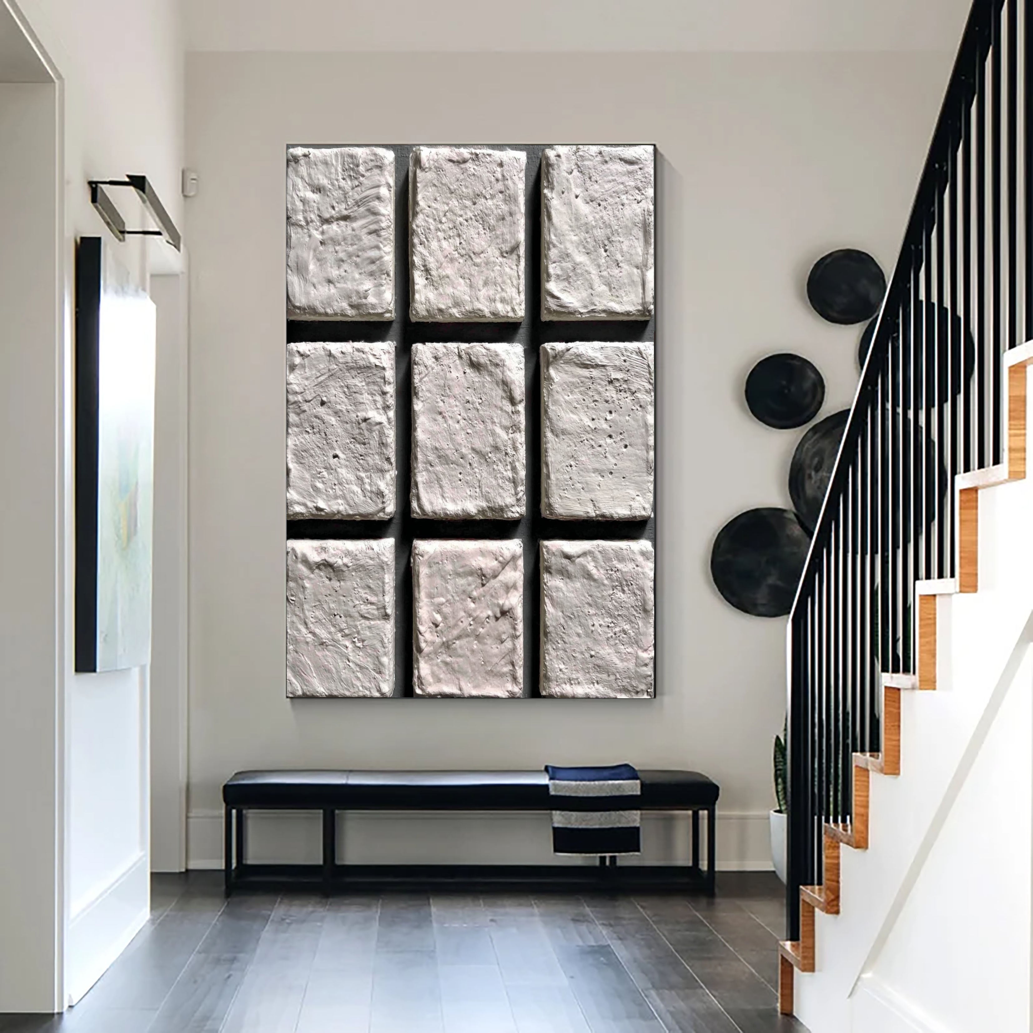 Textured Grid Serenity | White Panels