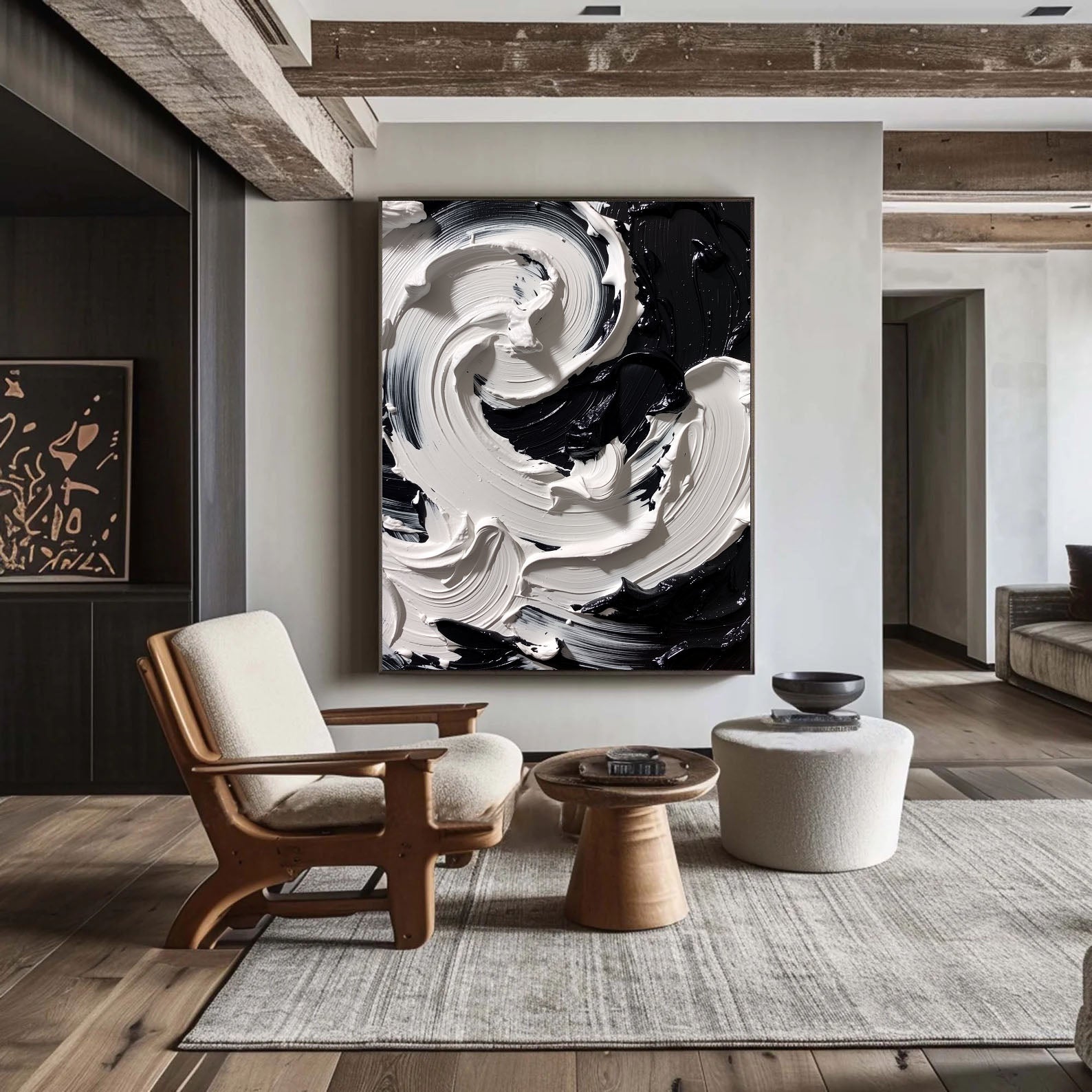 Swirling Monochrome Motion | Bold Contrast