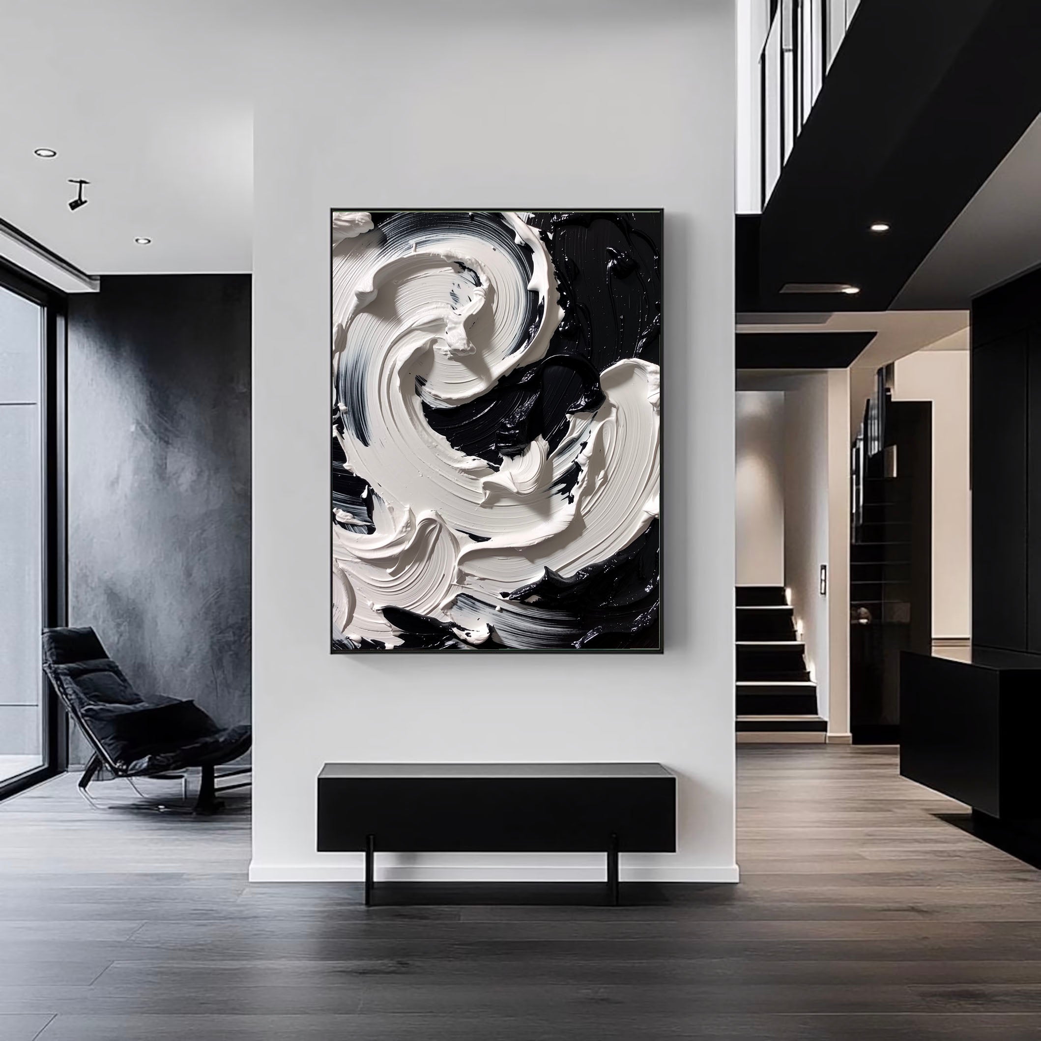 Swirling Monochrome Motion | Bold Contrast