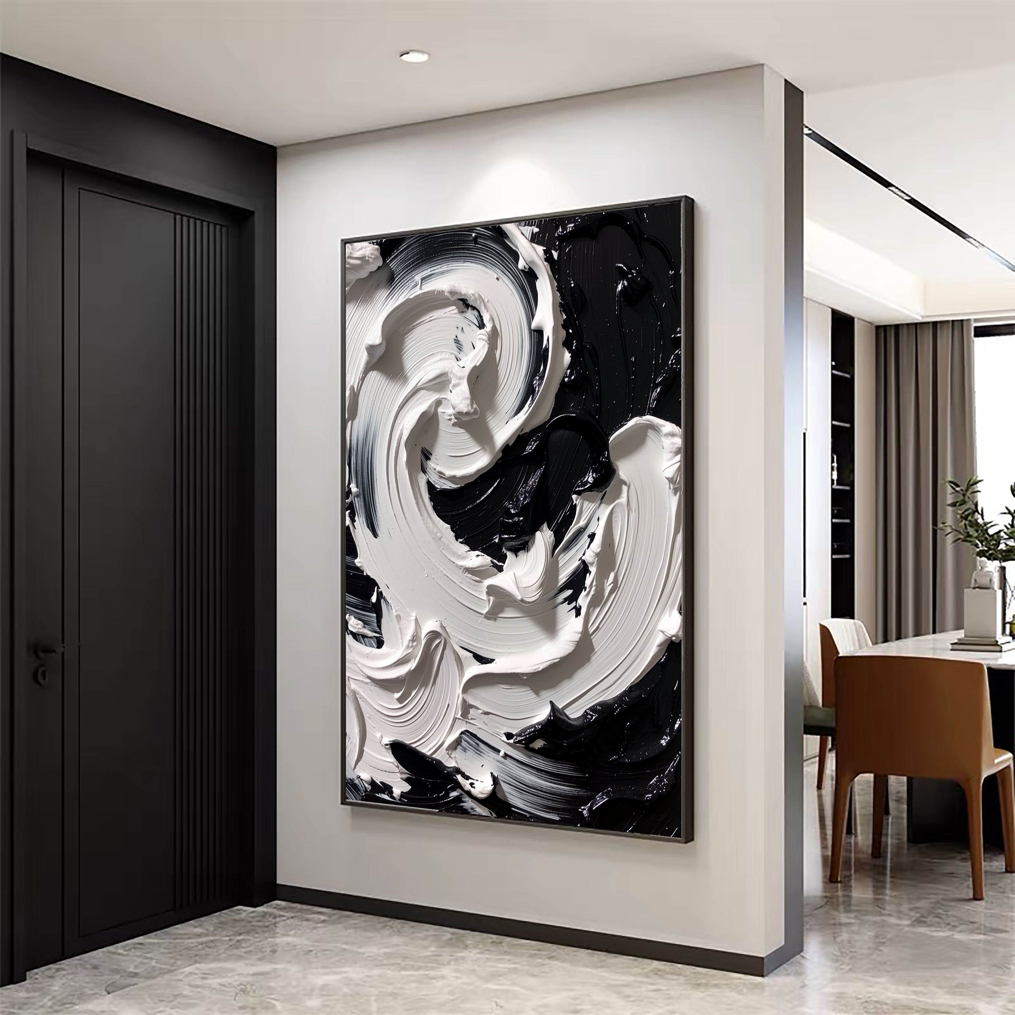 Swirling Monochrome Motion | Bold Contrast