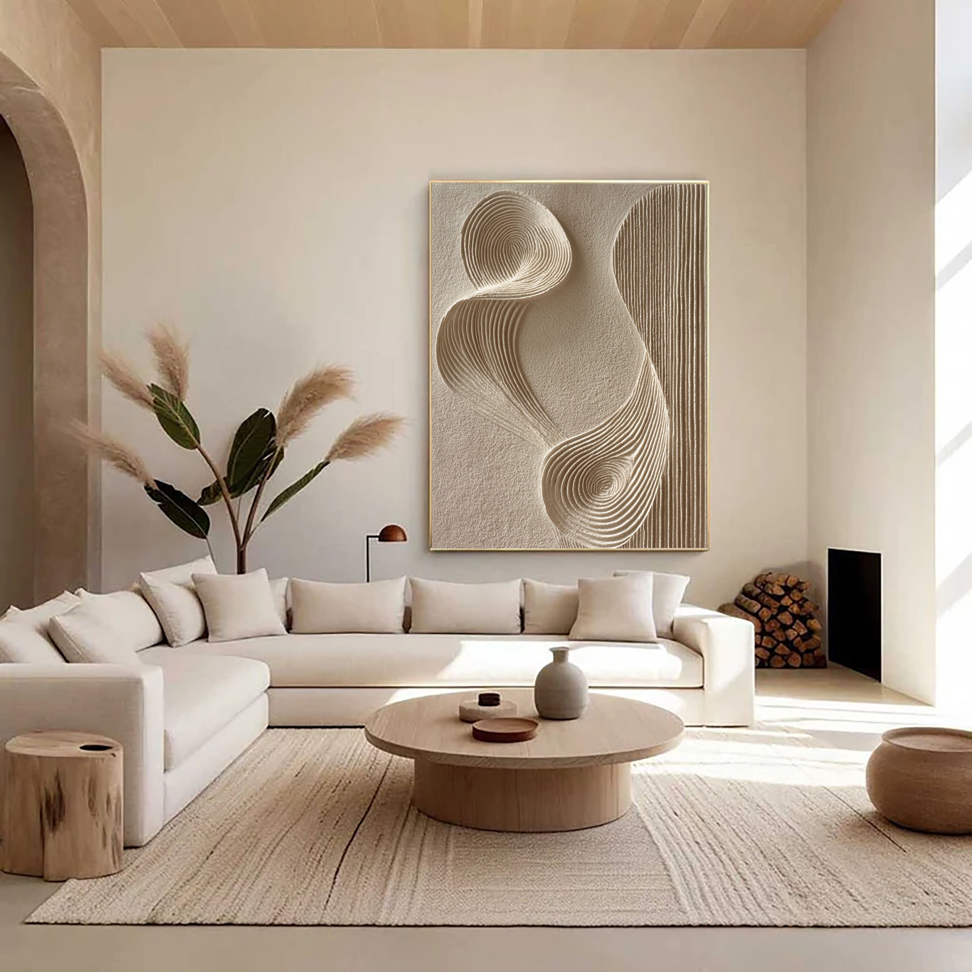 Textured Swirl Grace | Beige Tones