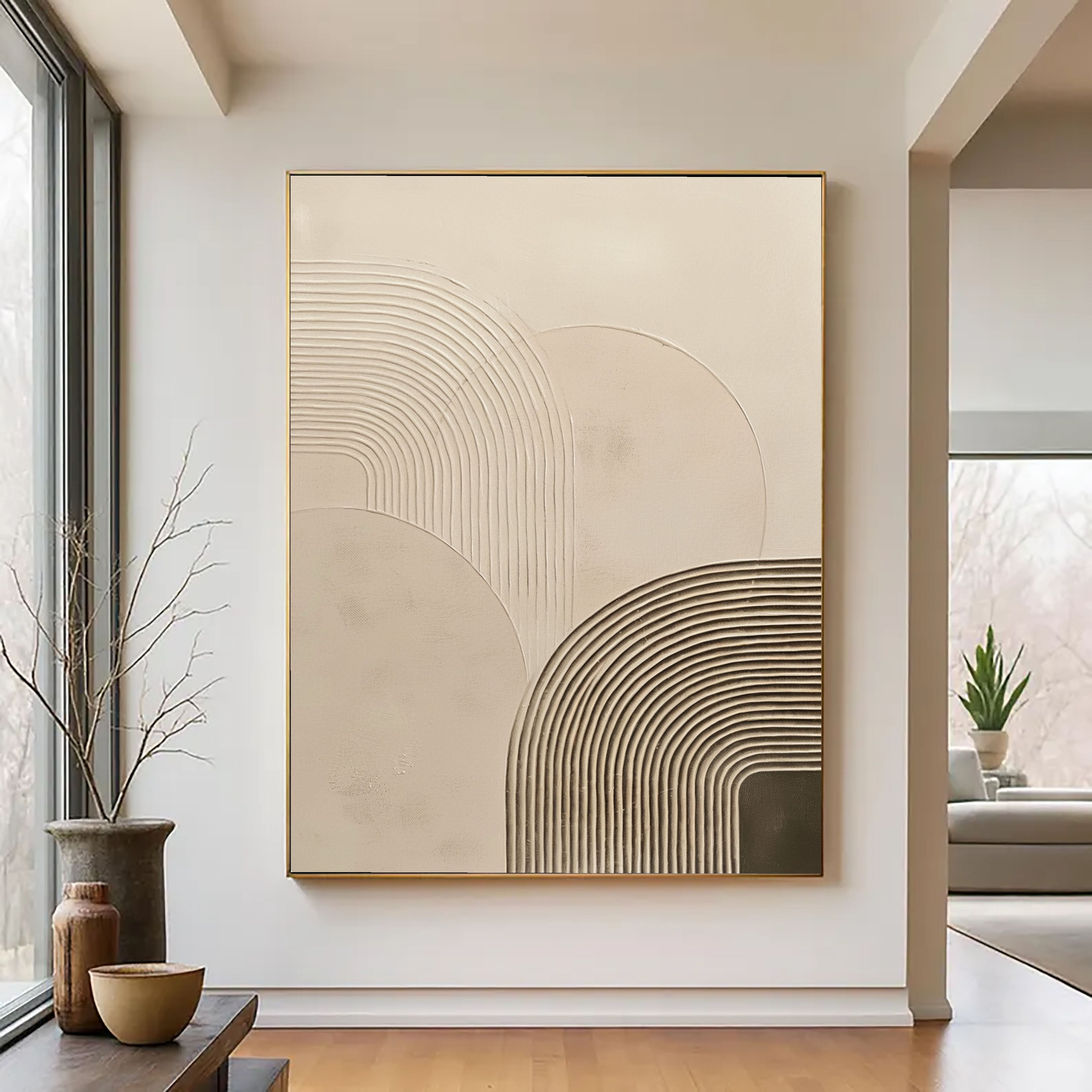 Textured Arched Rhythm | Beige Gray