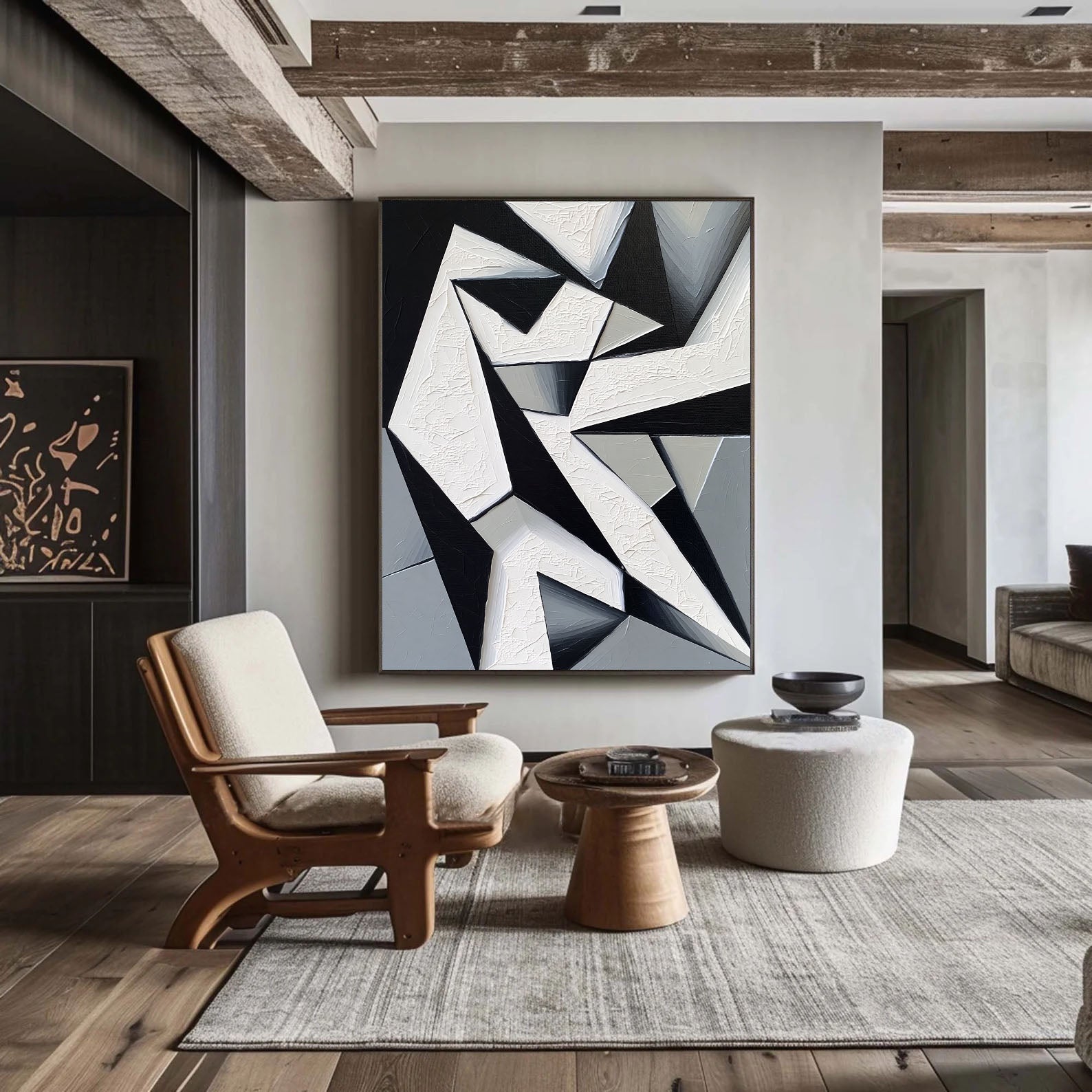 Texturierte Geometrische Kante | Monochromatische Winkel