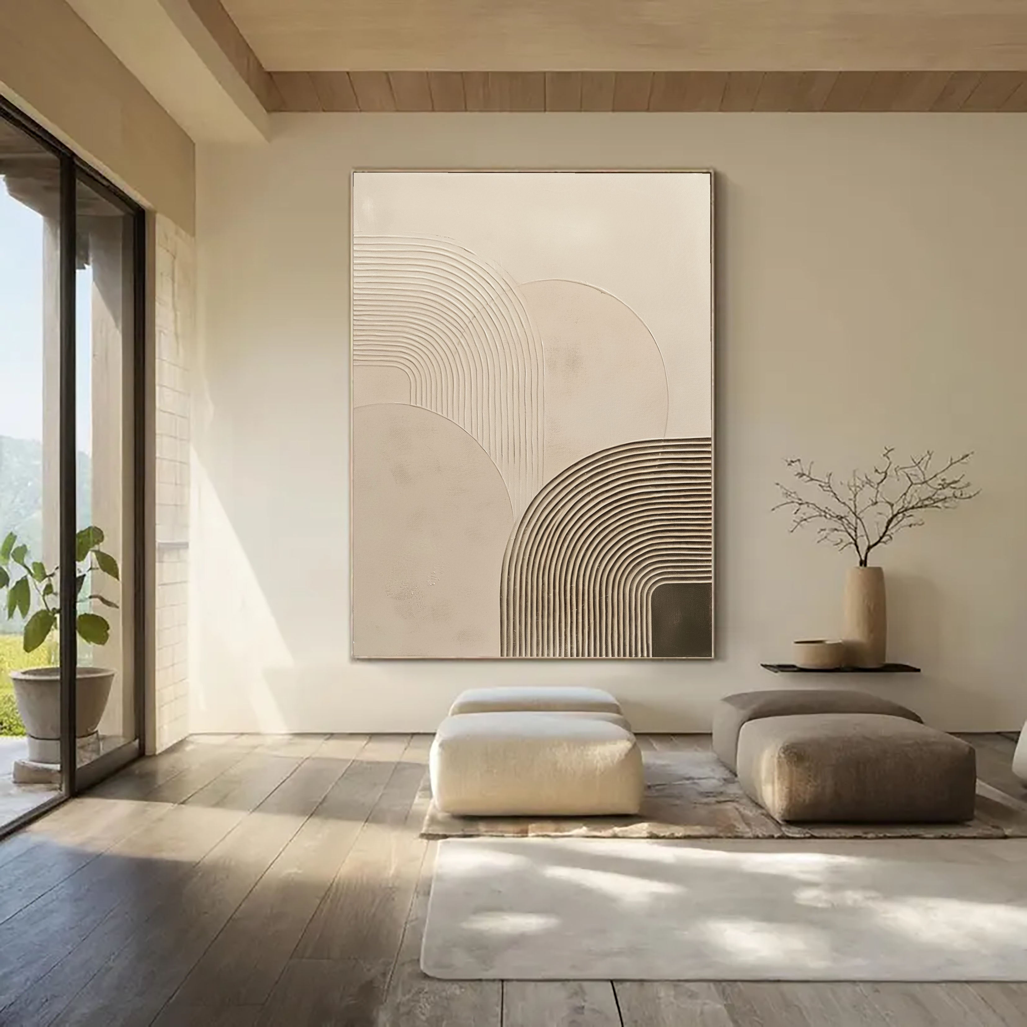 Textured Arched Rhythm | Beige Gray