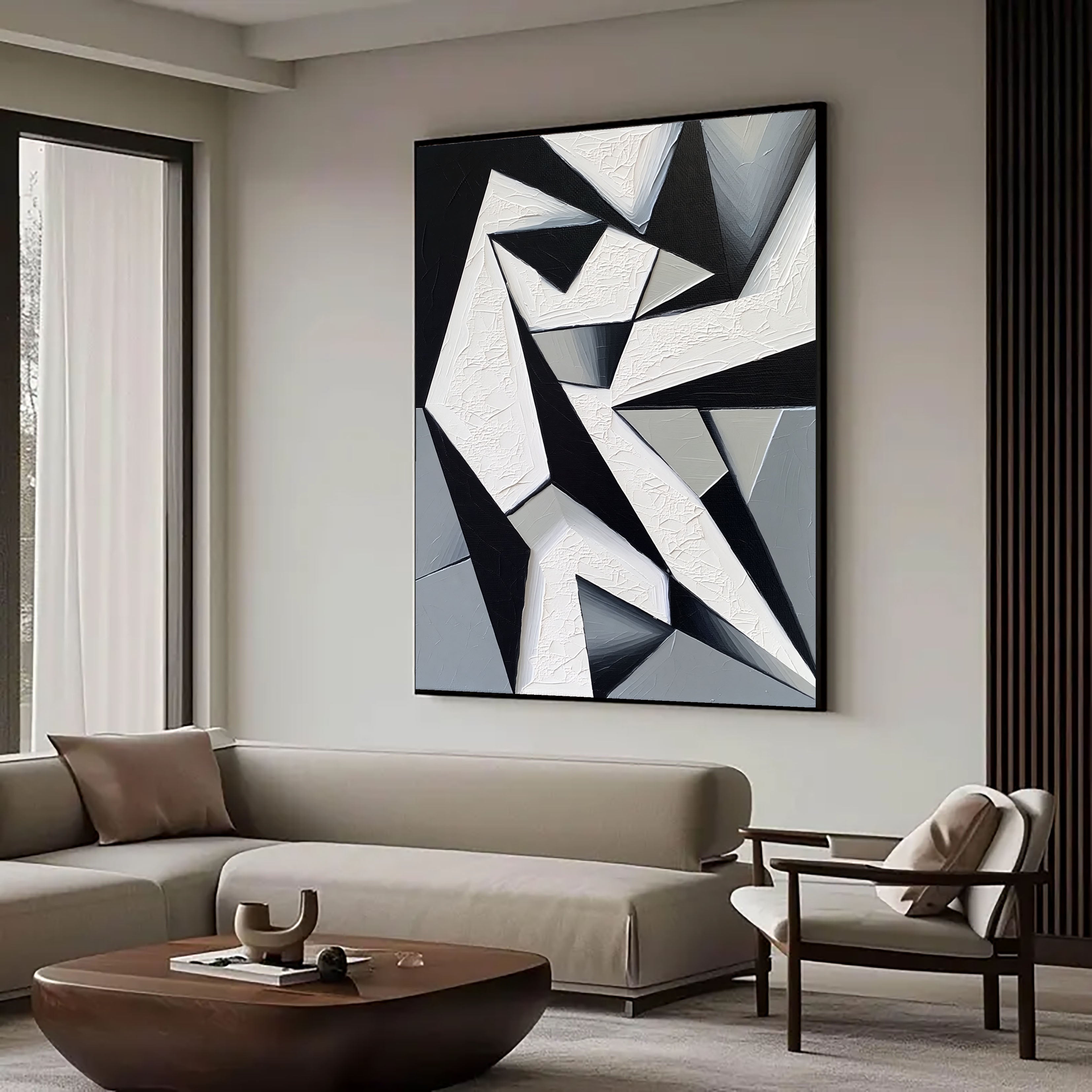 Texturierte Geometrische Kante | Monochromatische Winkel