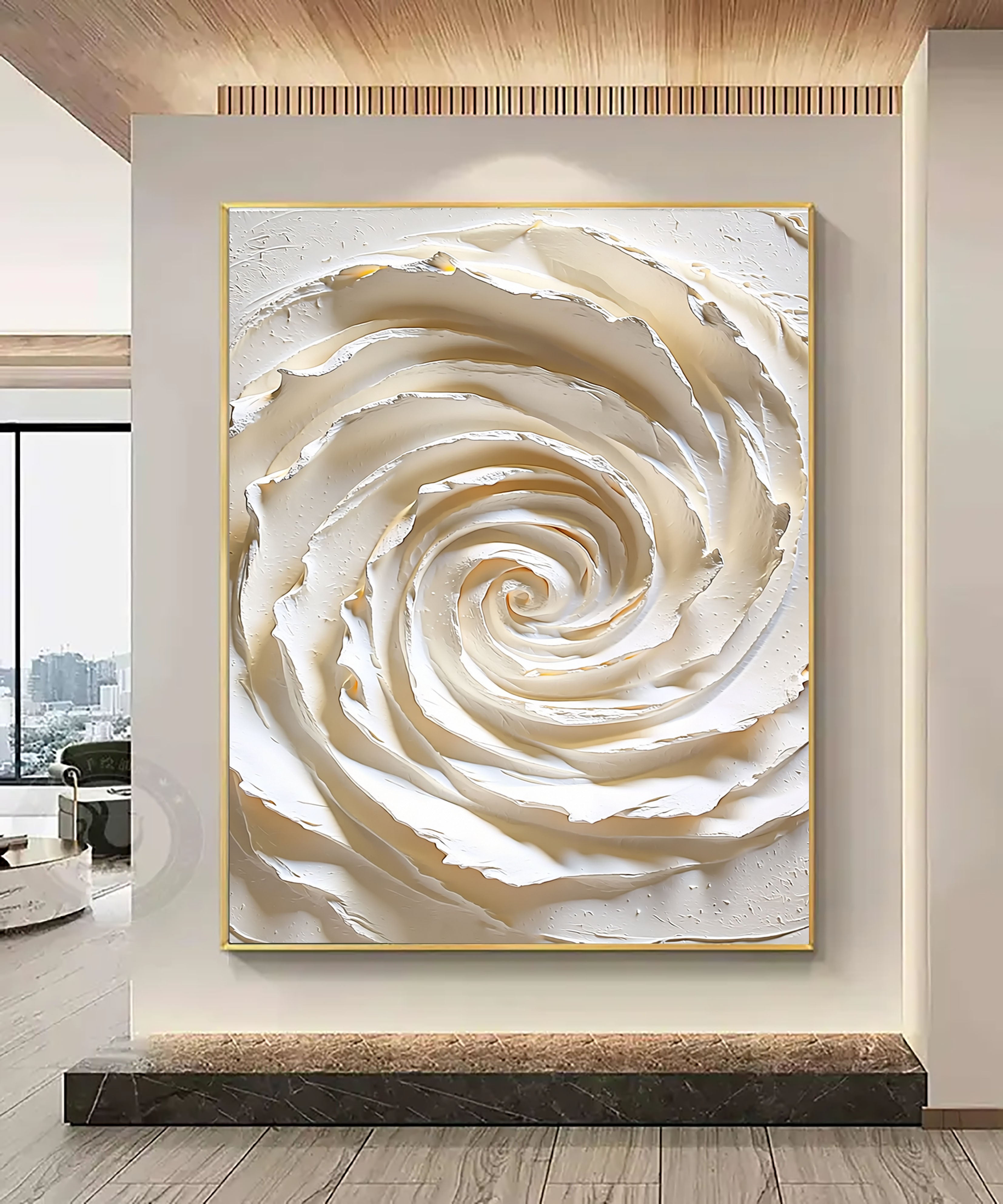 Textured Swirl Serenity | Ivory Spiral