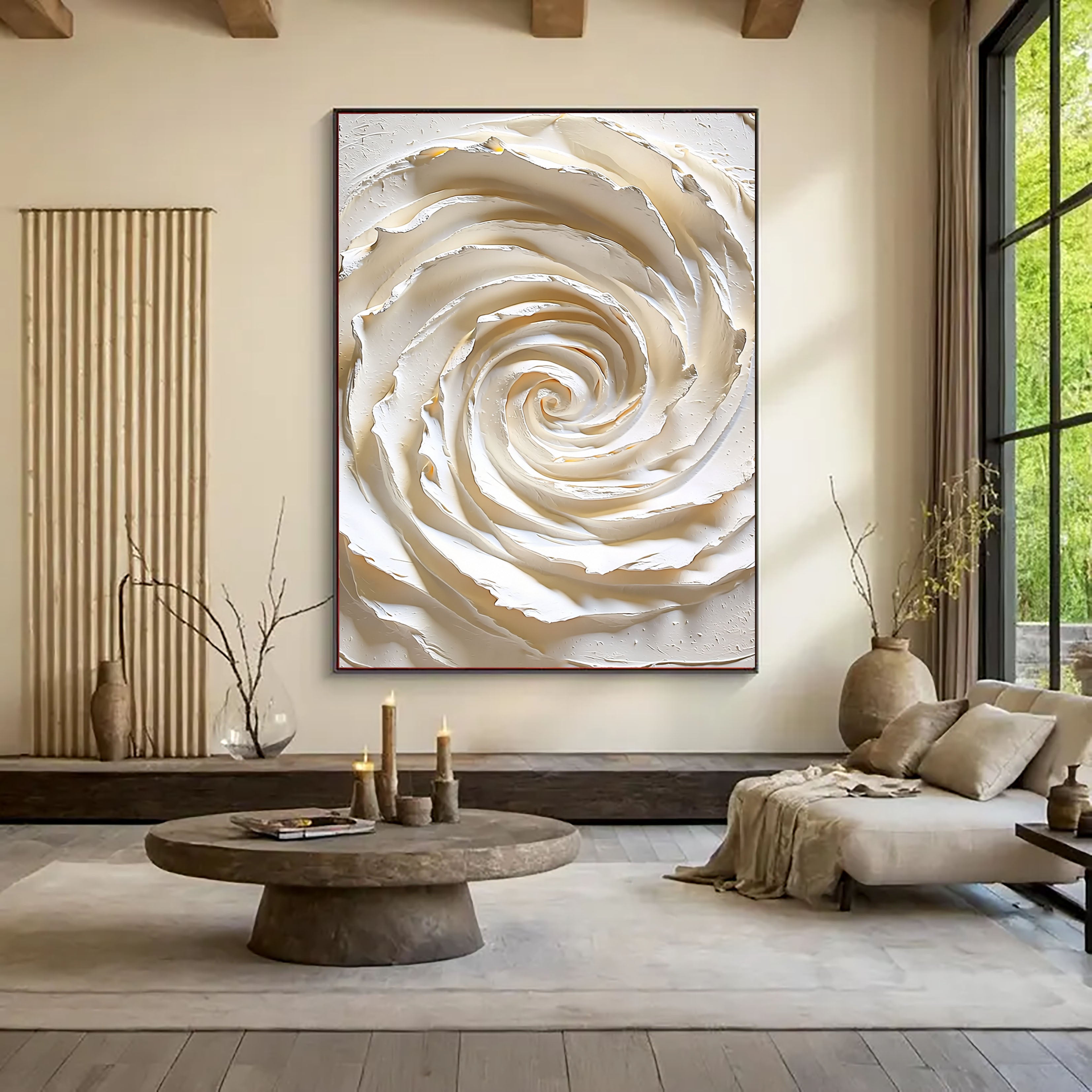 Textured Swirl Serenity | Ivory Spiral