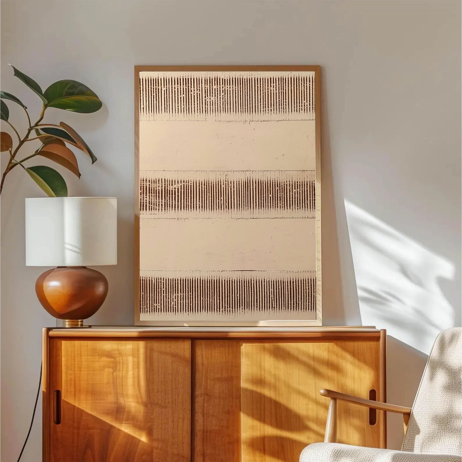 Textured Striped Serenity | Beige Fusion