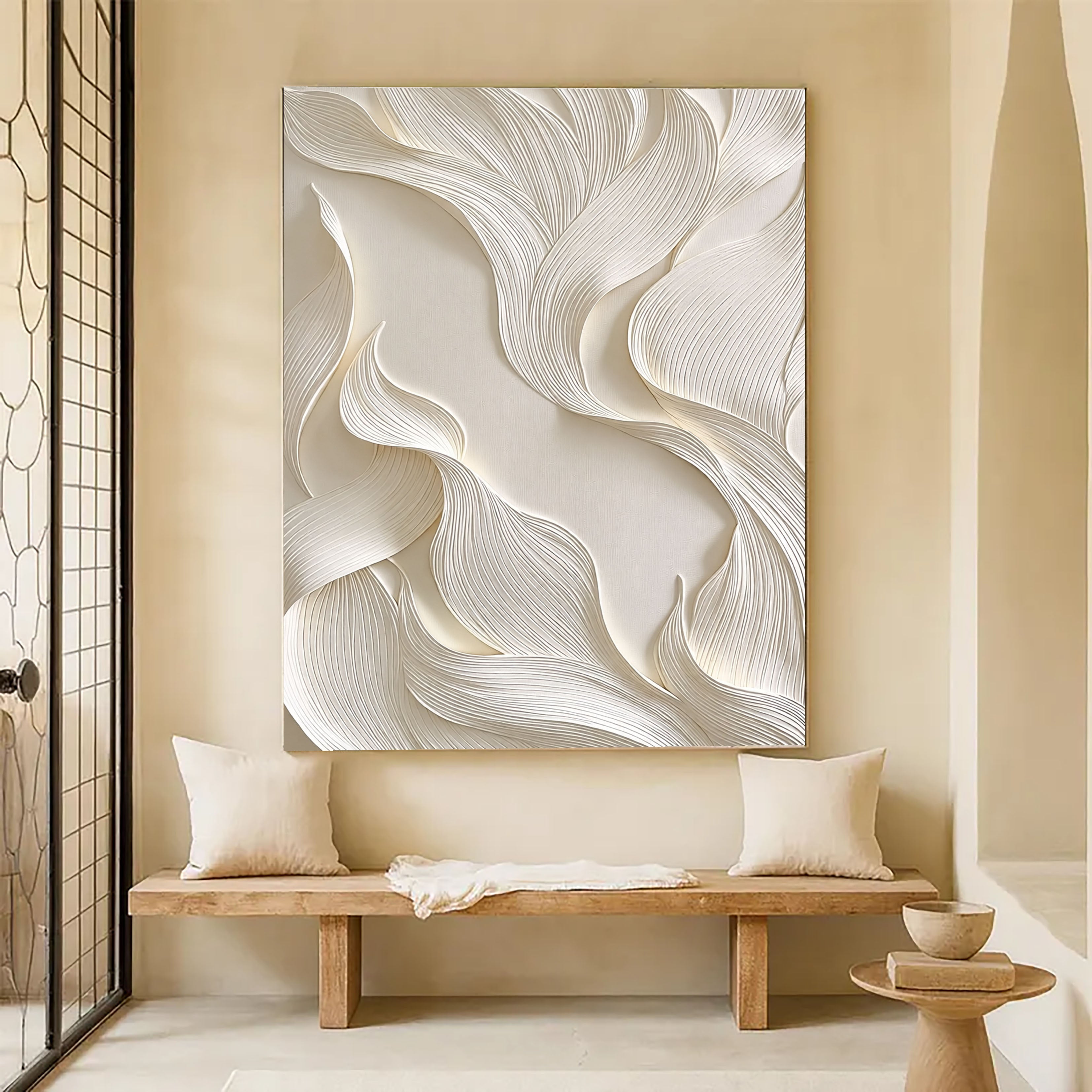 Textured Wave Serenity | Ivory Flow