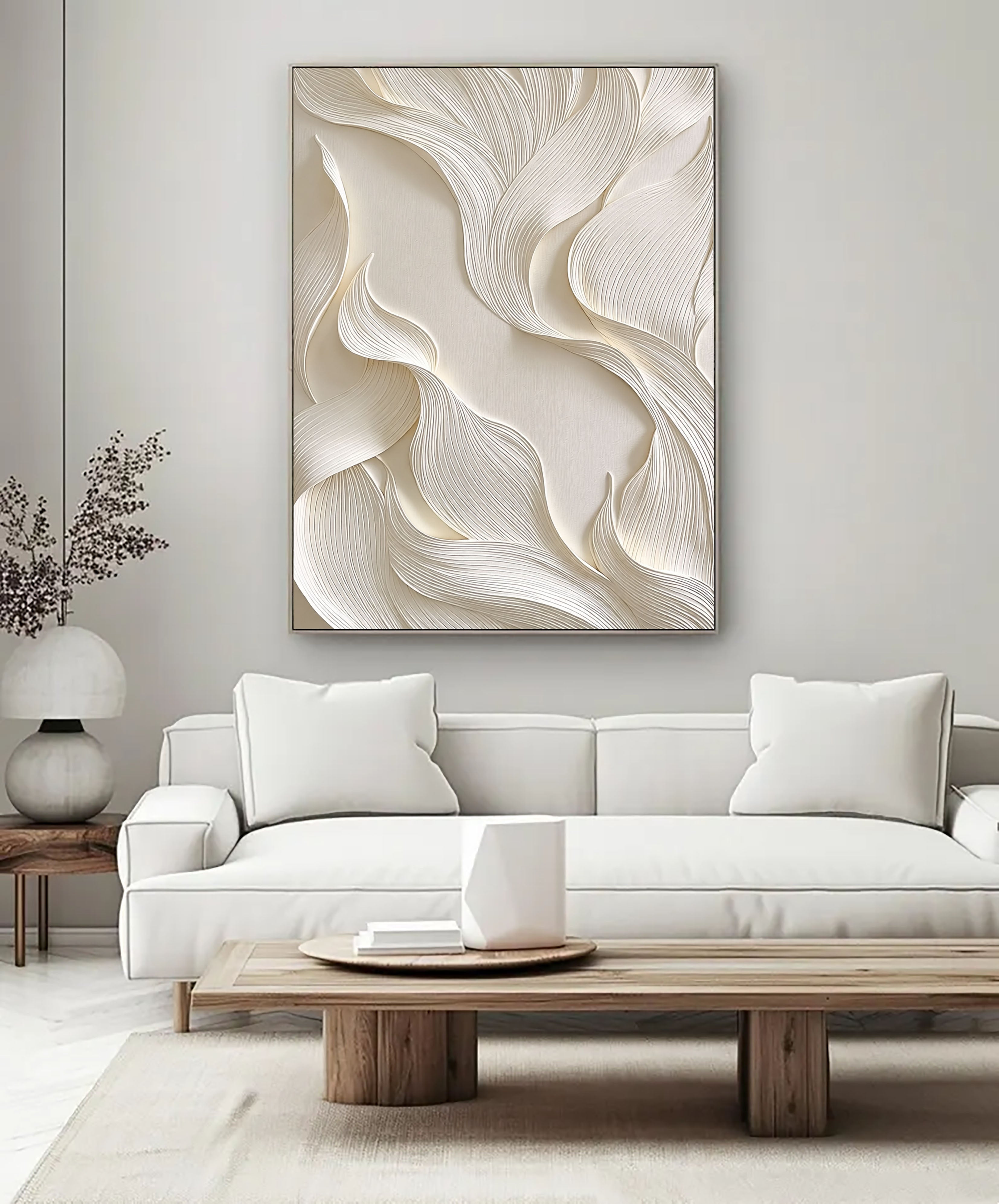 Textured Wave Serenity | Ivory Flow