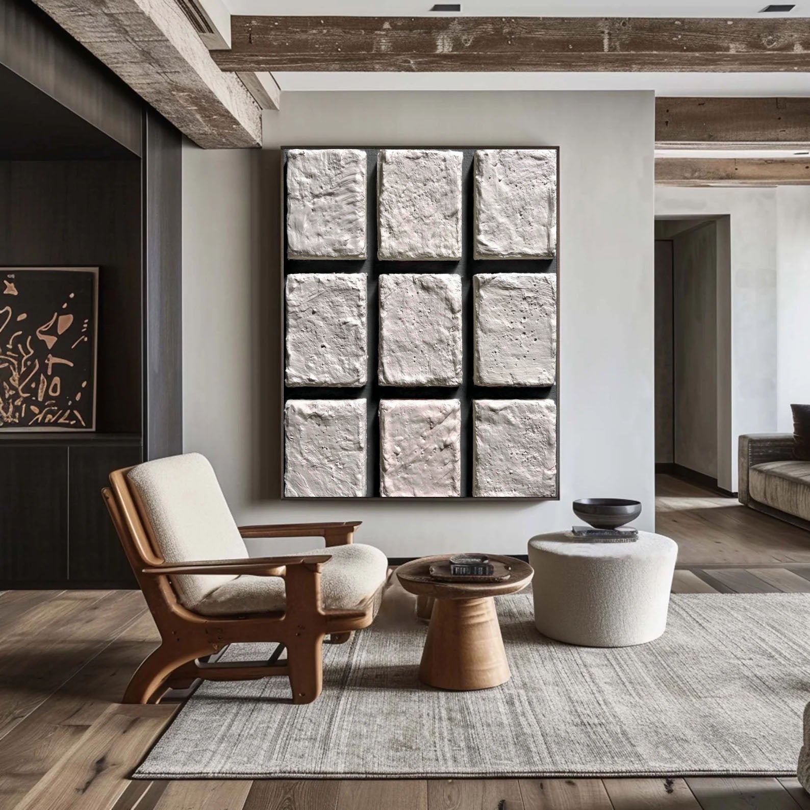 Textured Grid Serenity | White Panels