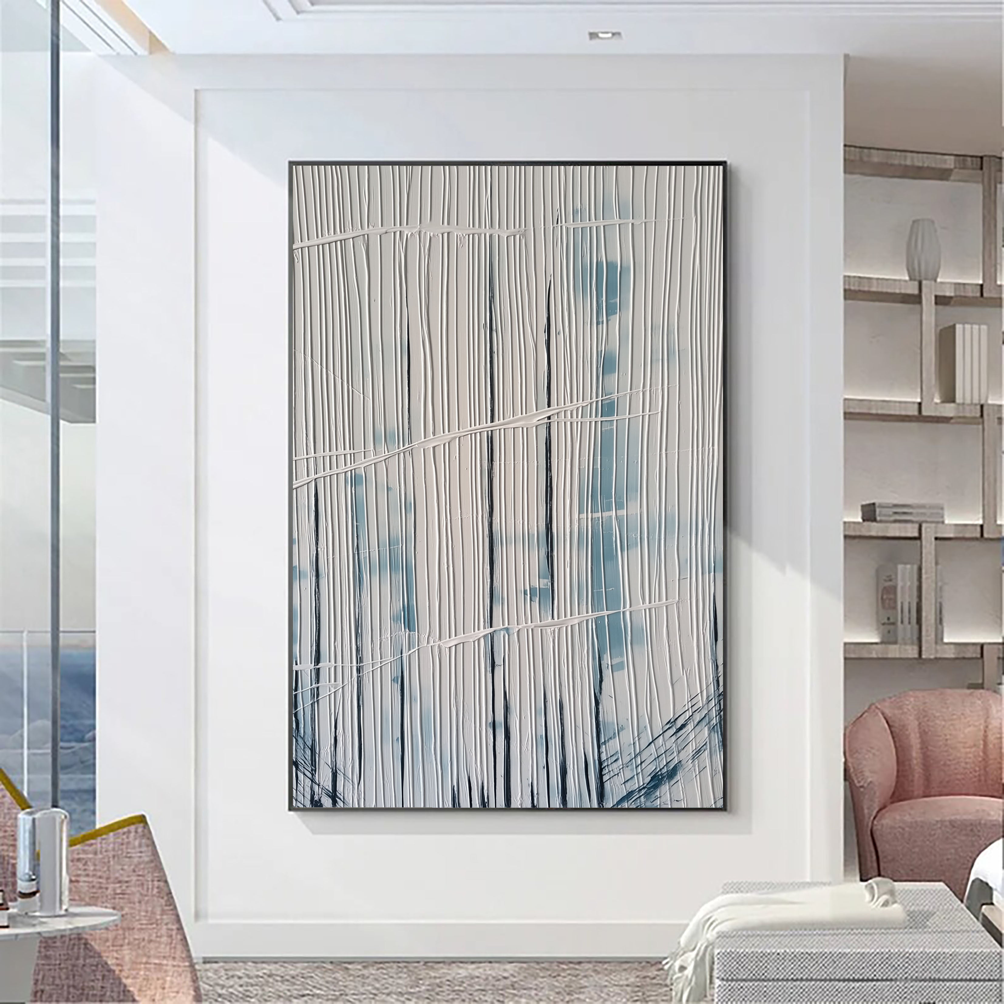 Textured Linear Flow | Blue Whisper
