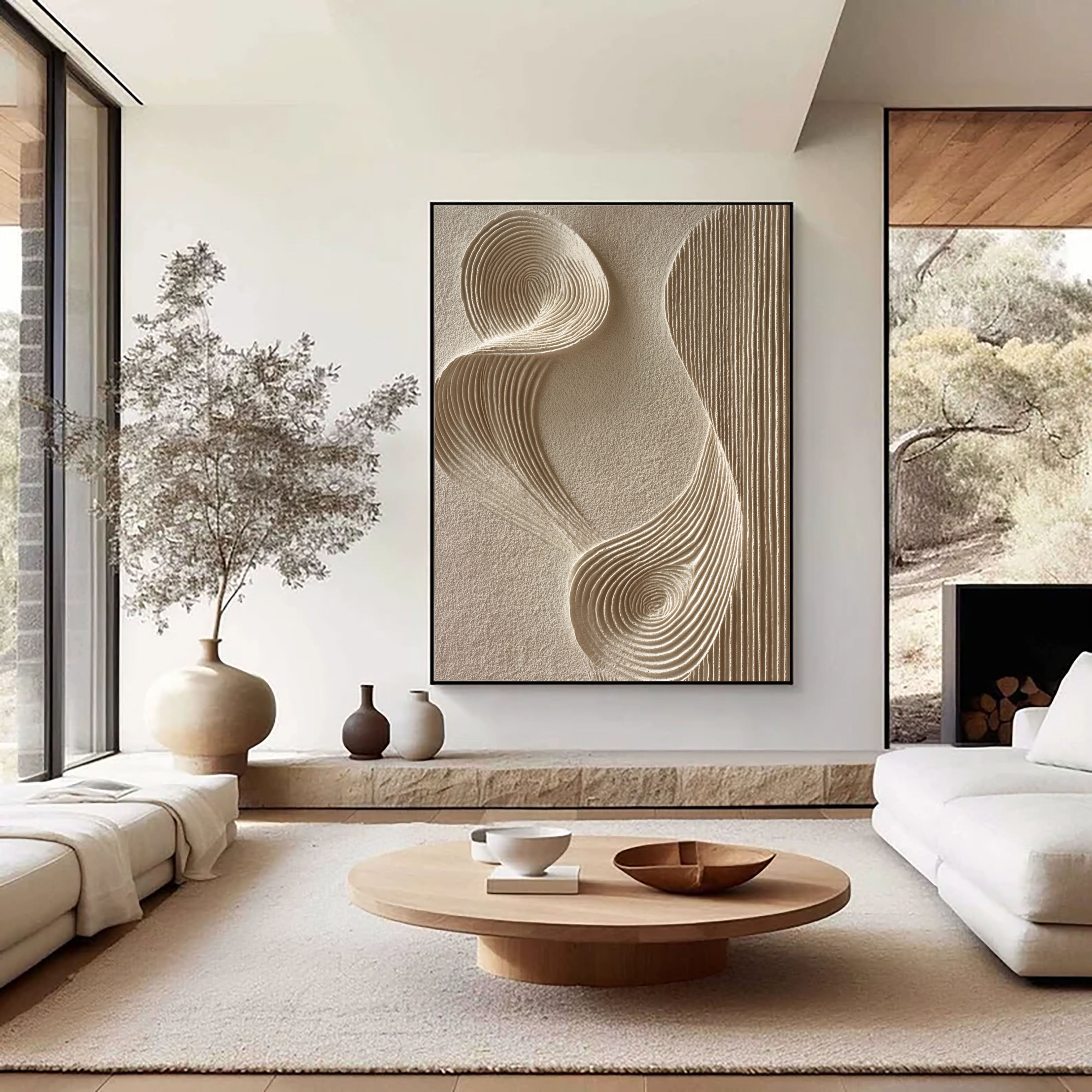 Textured Swirl Grace | Beige Tones