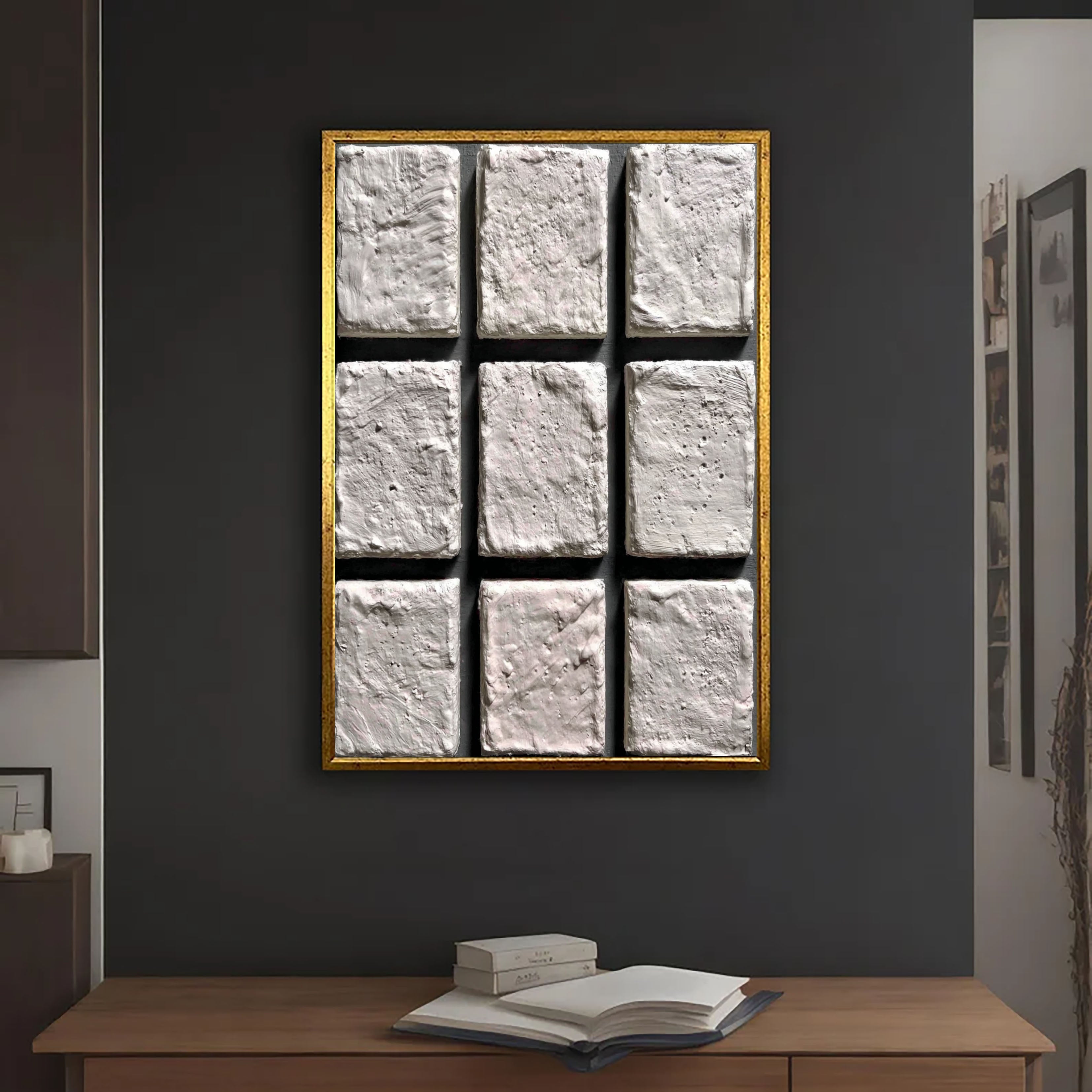 Textured Grid Serenity | White Panels