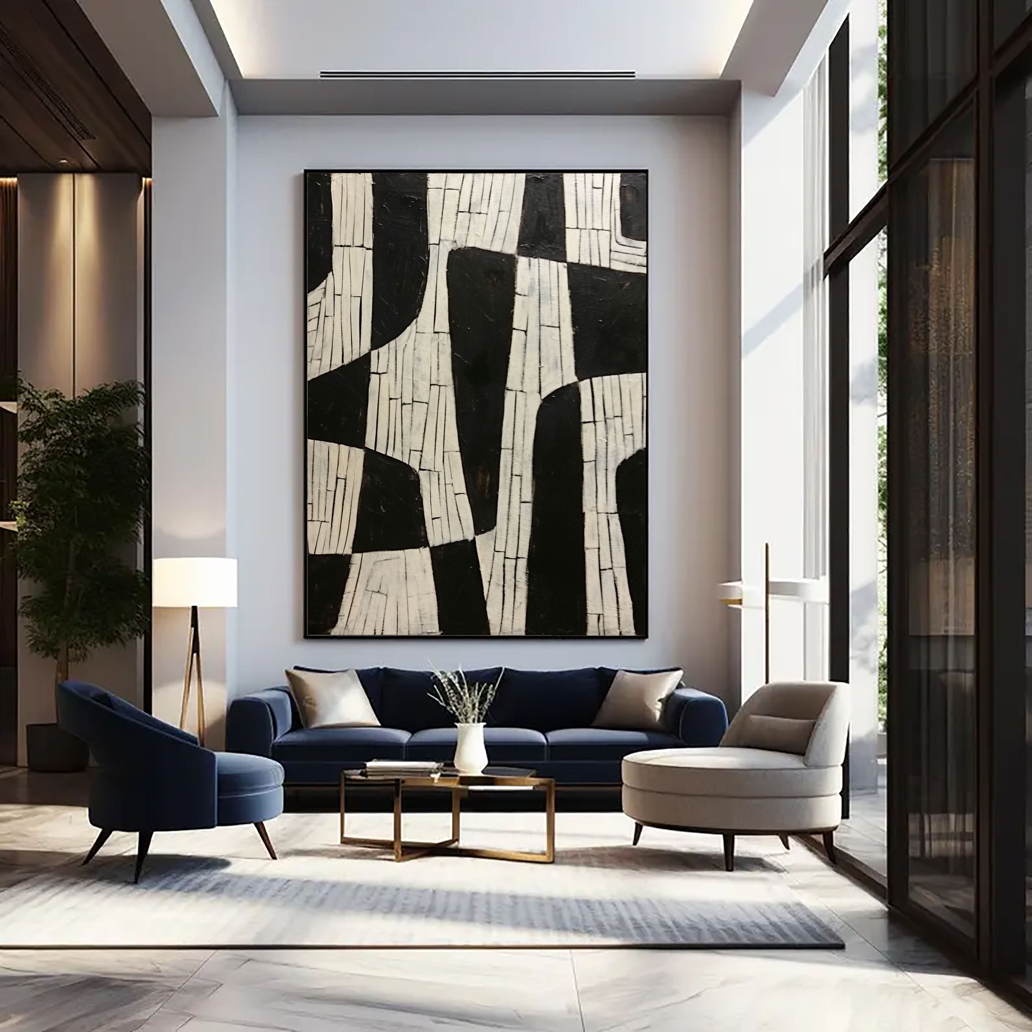 Textured Geometric Rhythm | Black White