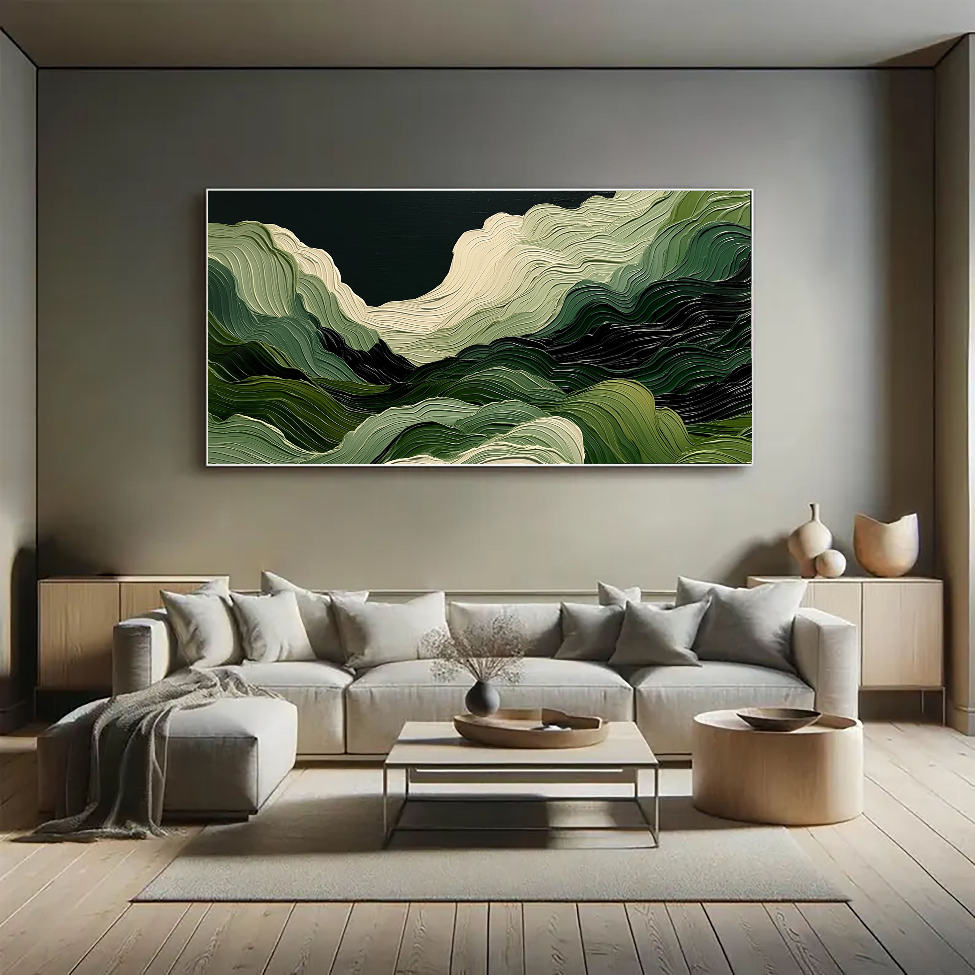 Layered Wave Harmony | Emerald Flow