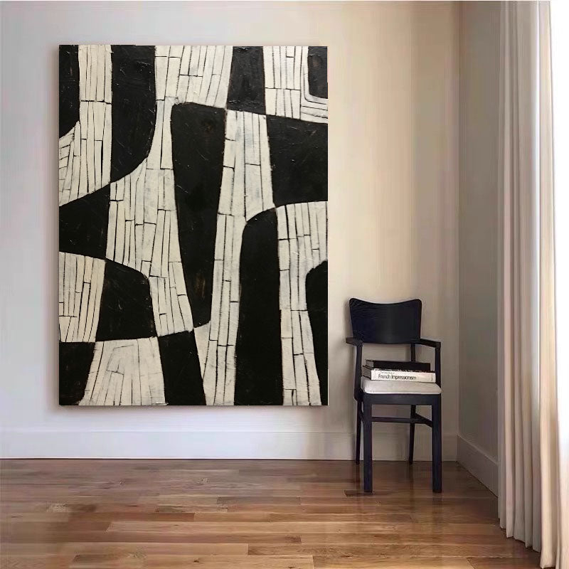 Textured Geometric Rhythm | Black White