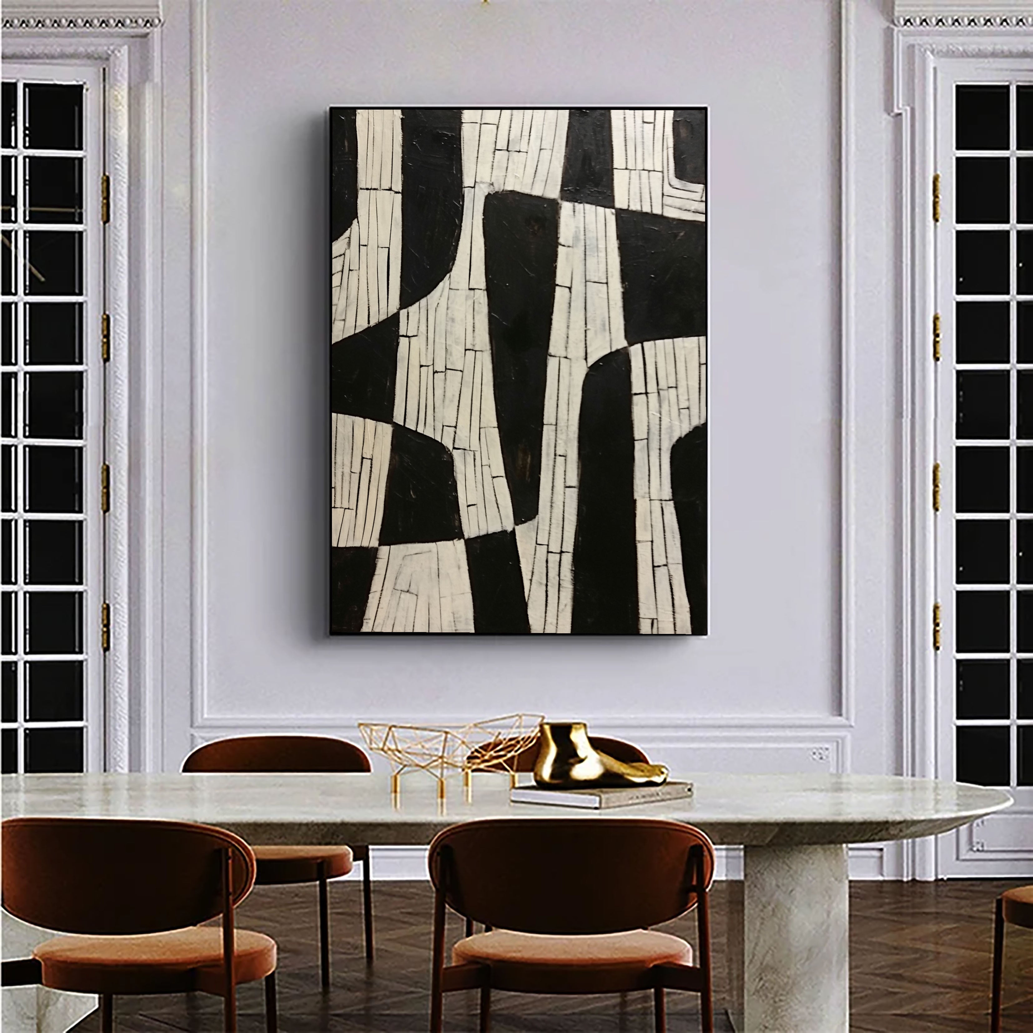 Textured Geometric Rhythm | Black White