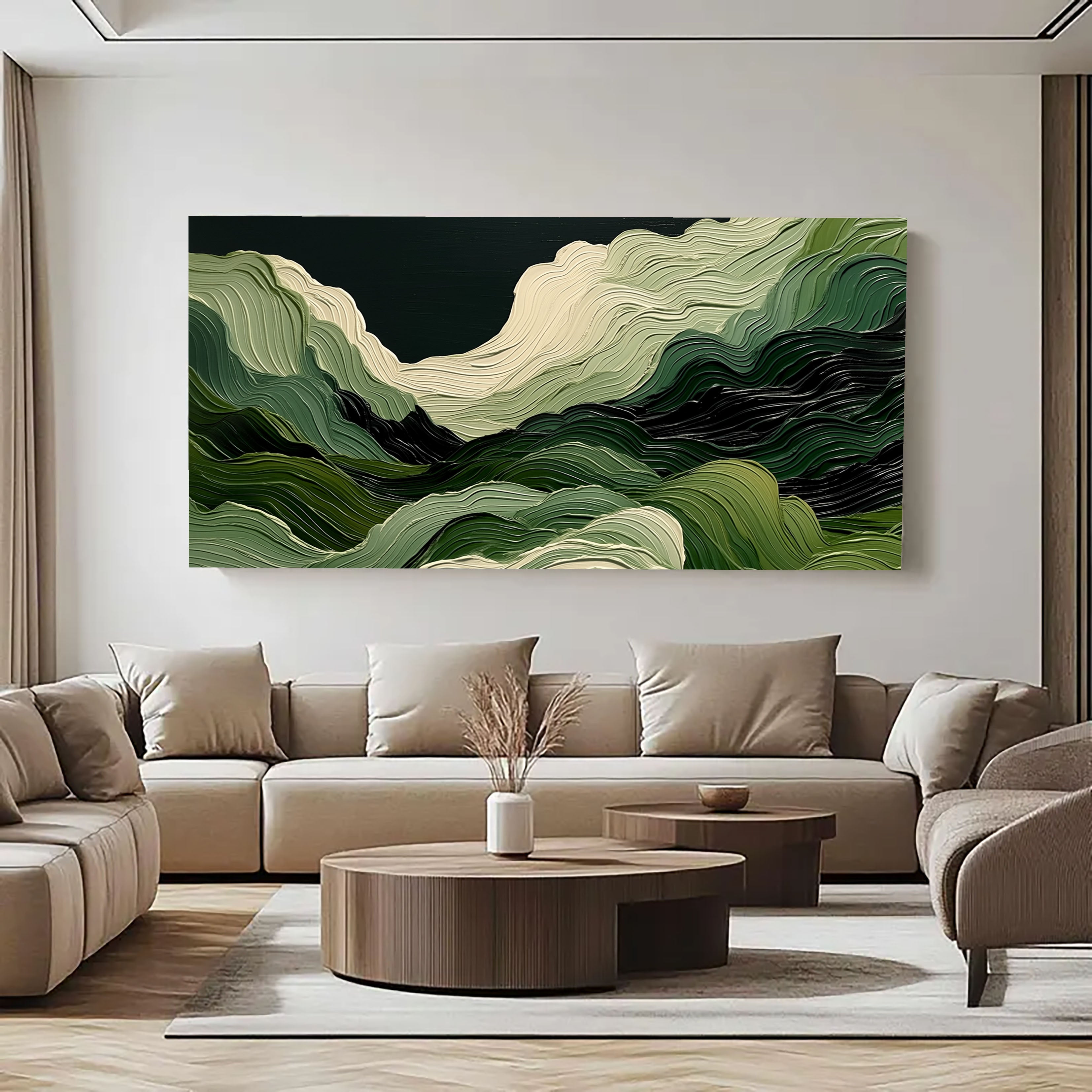 Layered Wave Harmony | Emerald Flow