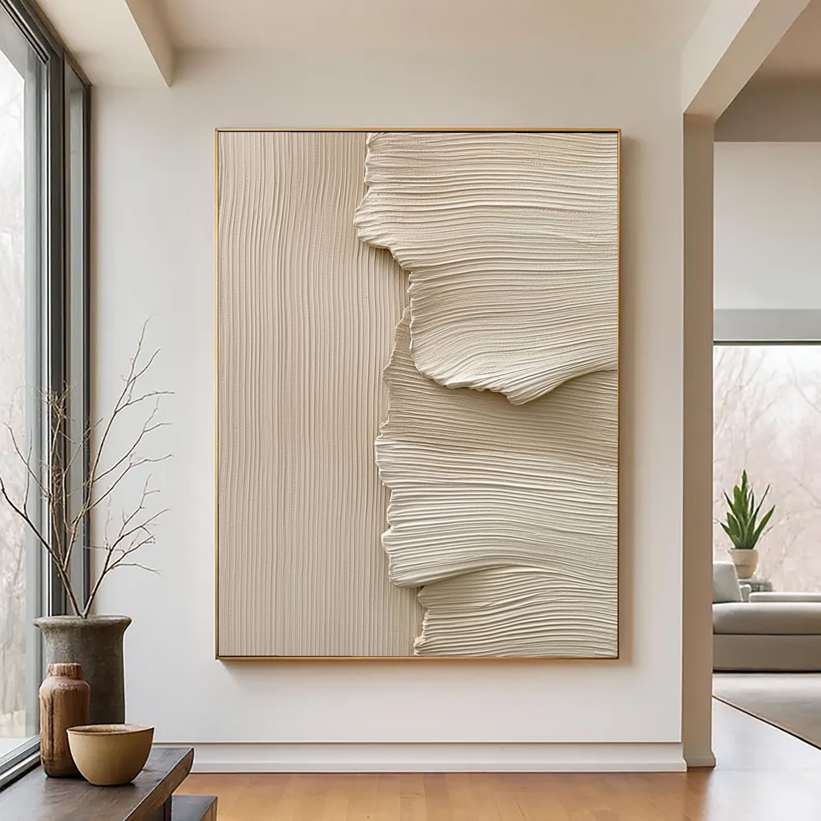 Textured Wavy Layers | Beige Fusion