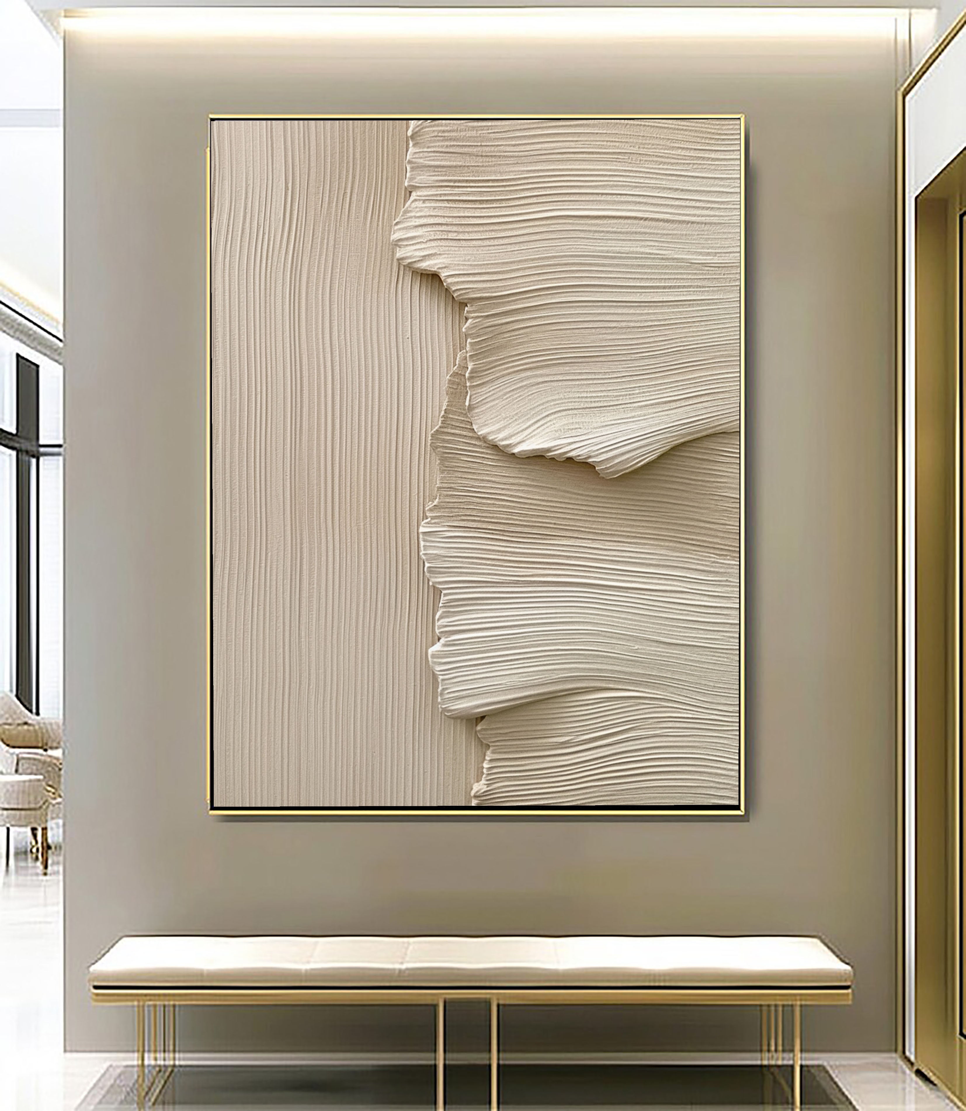 Textured Wavy Layers | Beige Fusion