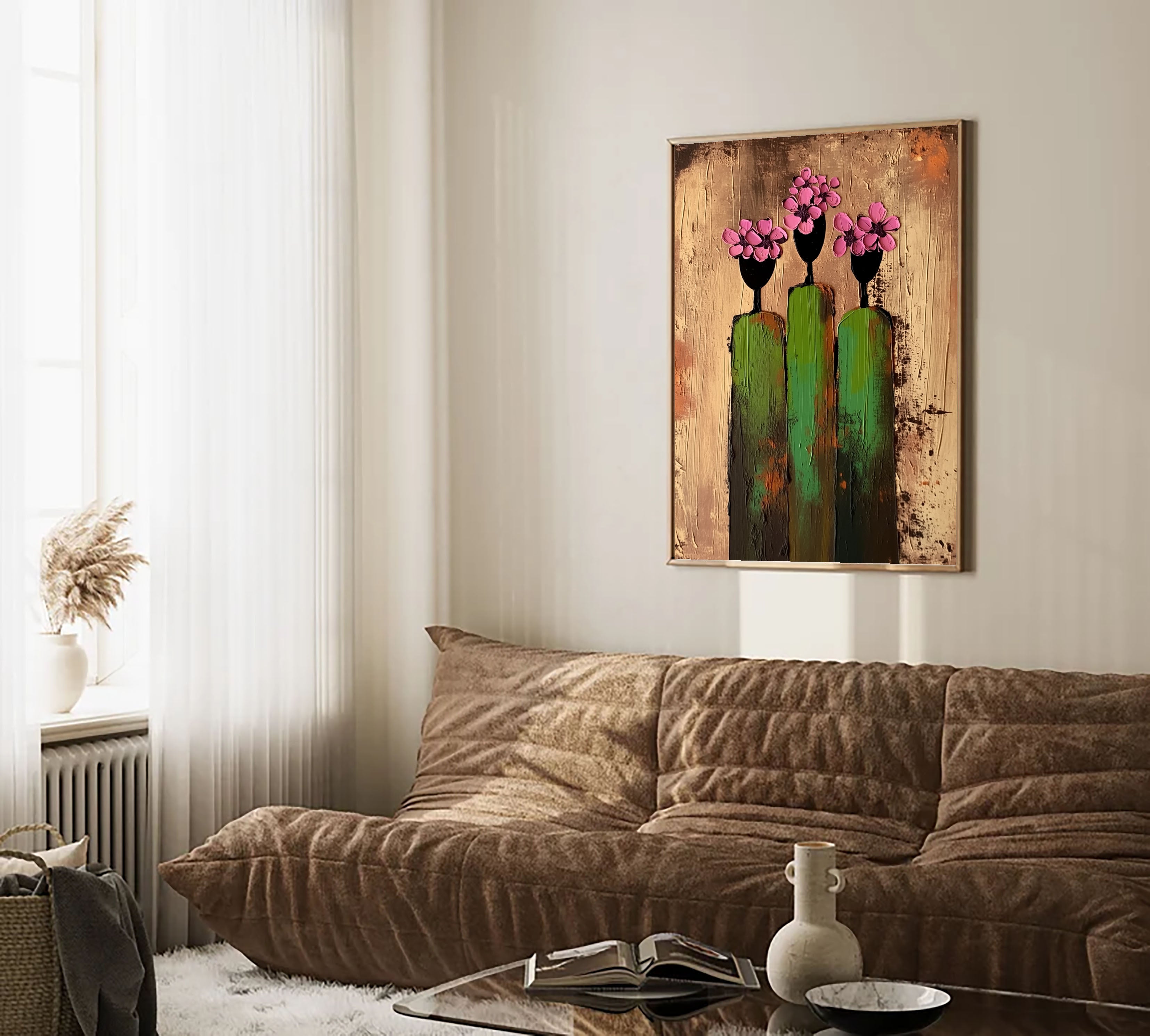 Textured Floral Trio | Pink Bloom