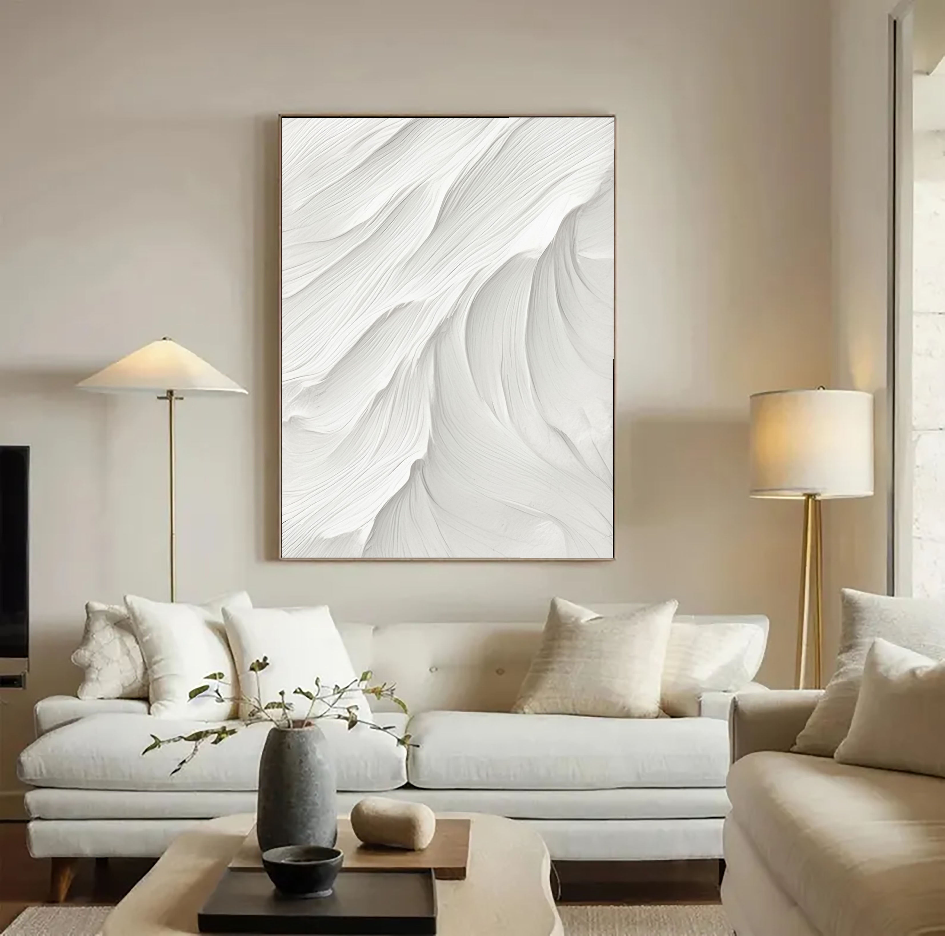 Textured White Flow | Minimalist Wave