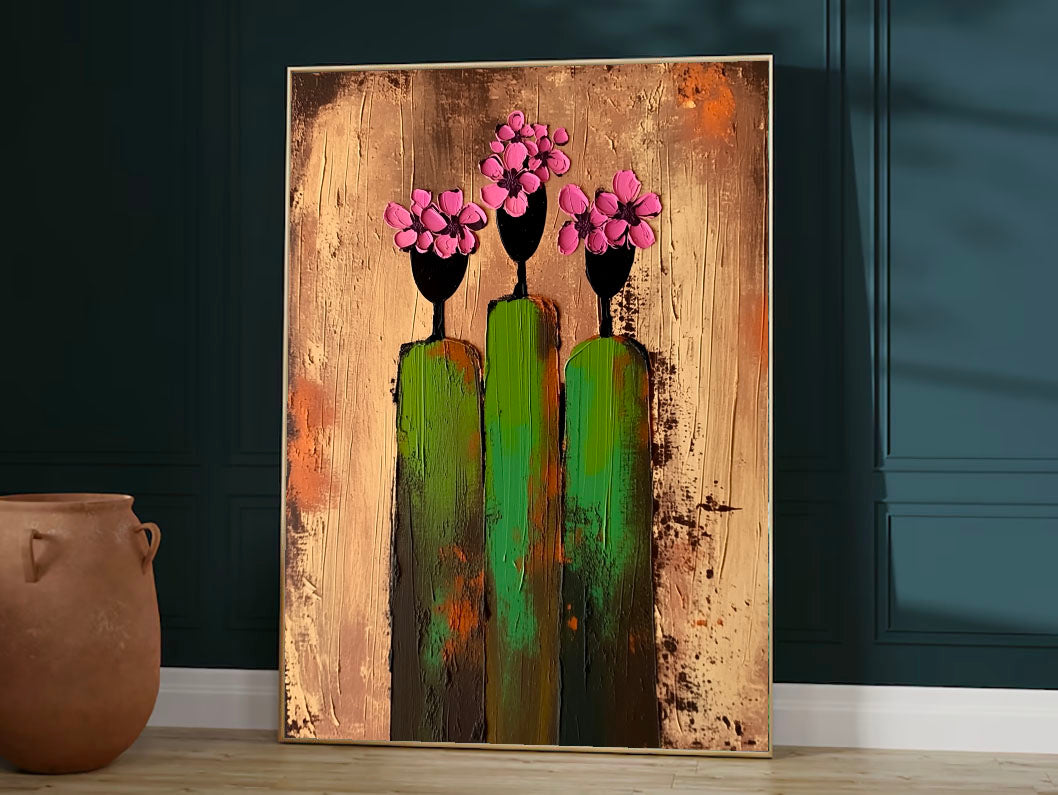 Textured Floral Trio | Pink Bloom