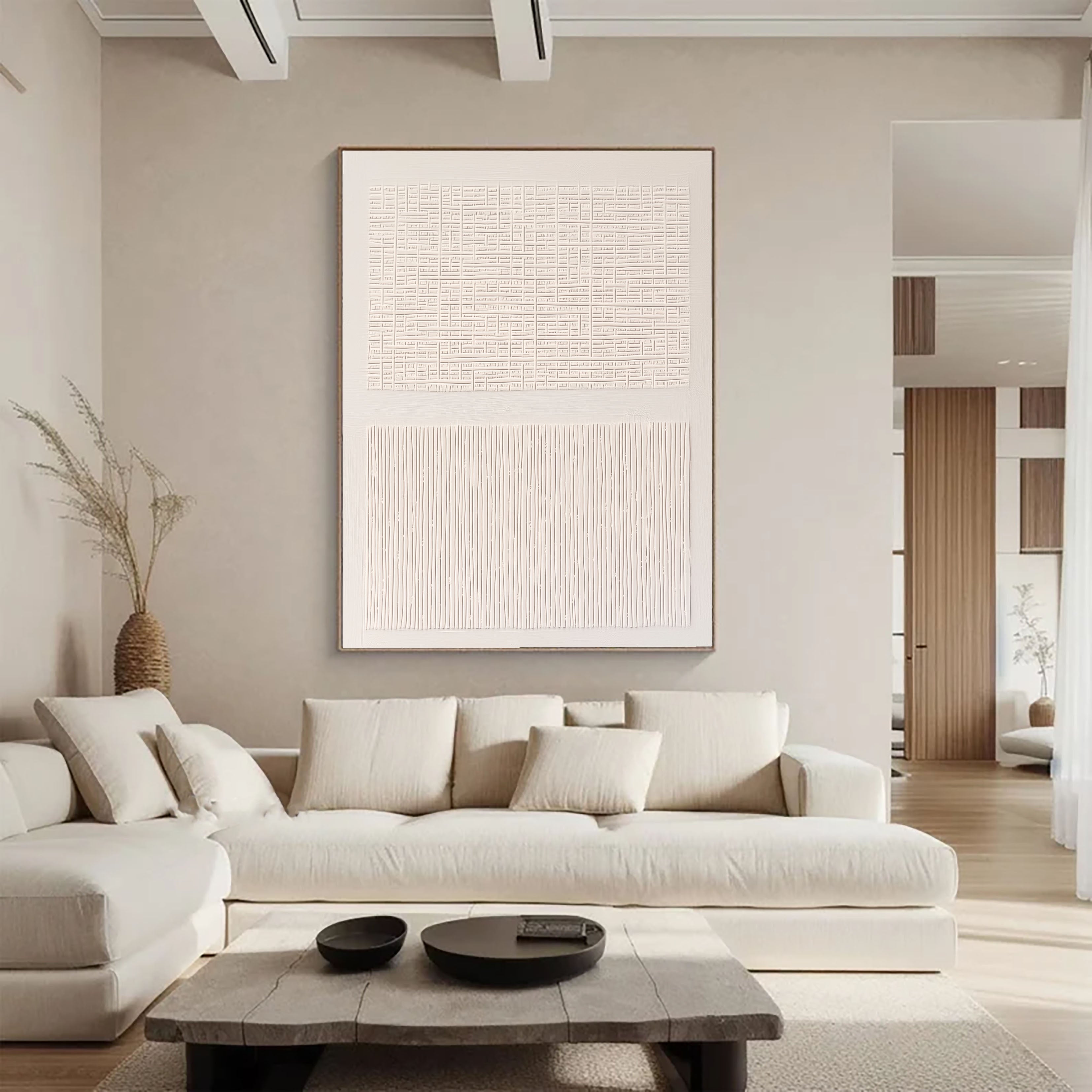 Textured Minimalist Dual | Ivory Panels