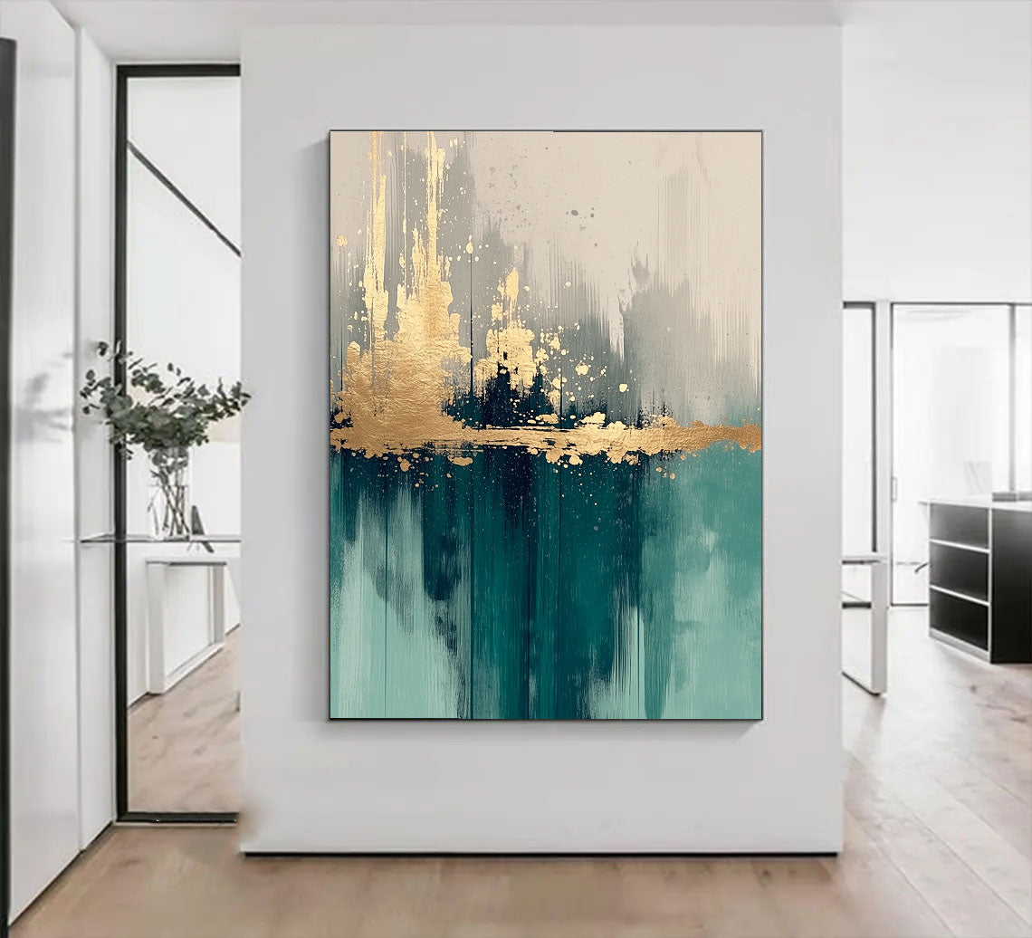 Golden Horizon Glow | Teal Depth